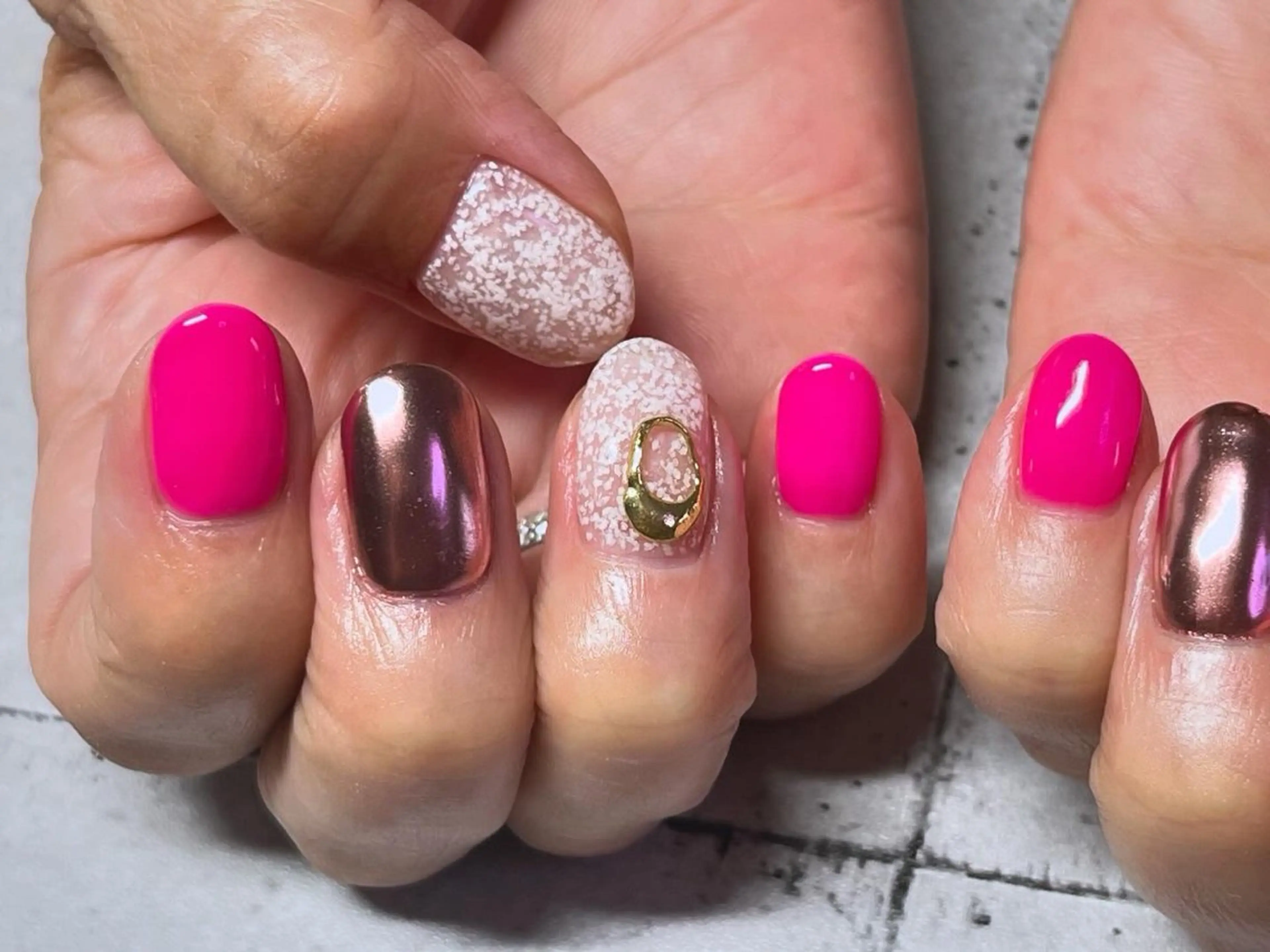 ネイル ミラーネイル ハンドネイル まり りぃ〜んのネイルデザイン