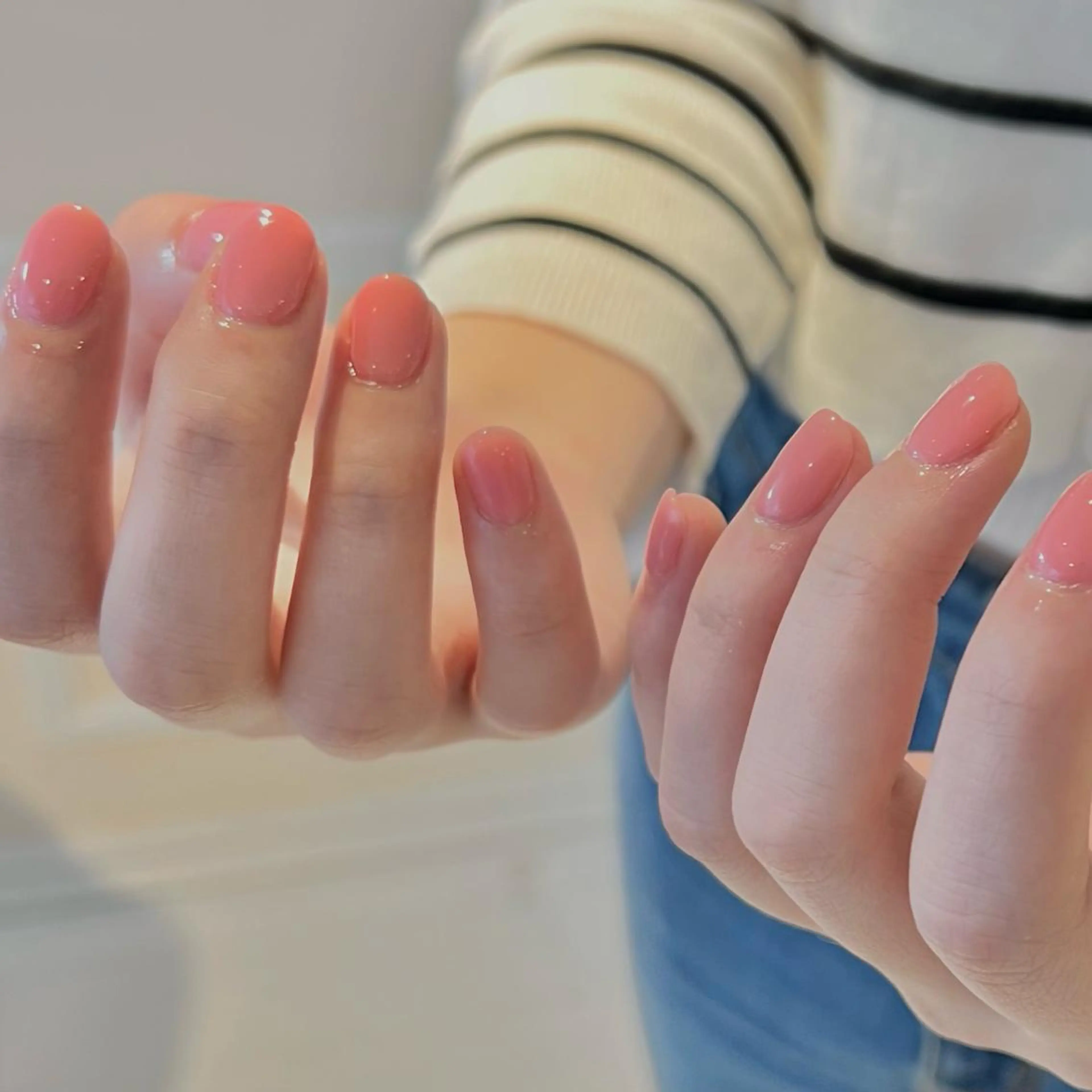 ネイル ハンドネイル 🎀チーク/ちゅるん 🫧chisa🎀のネイルデザイン