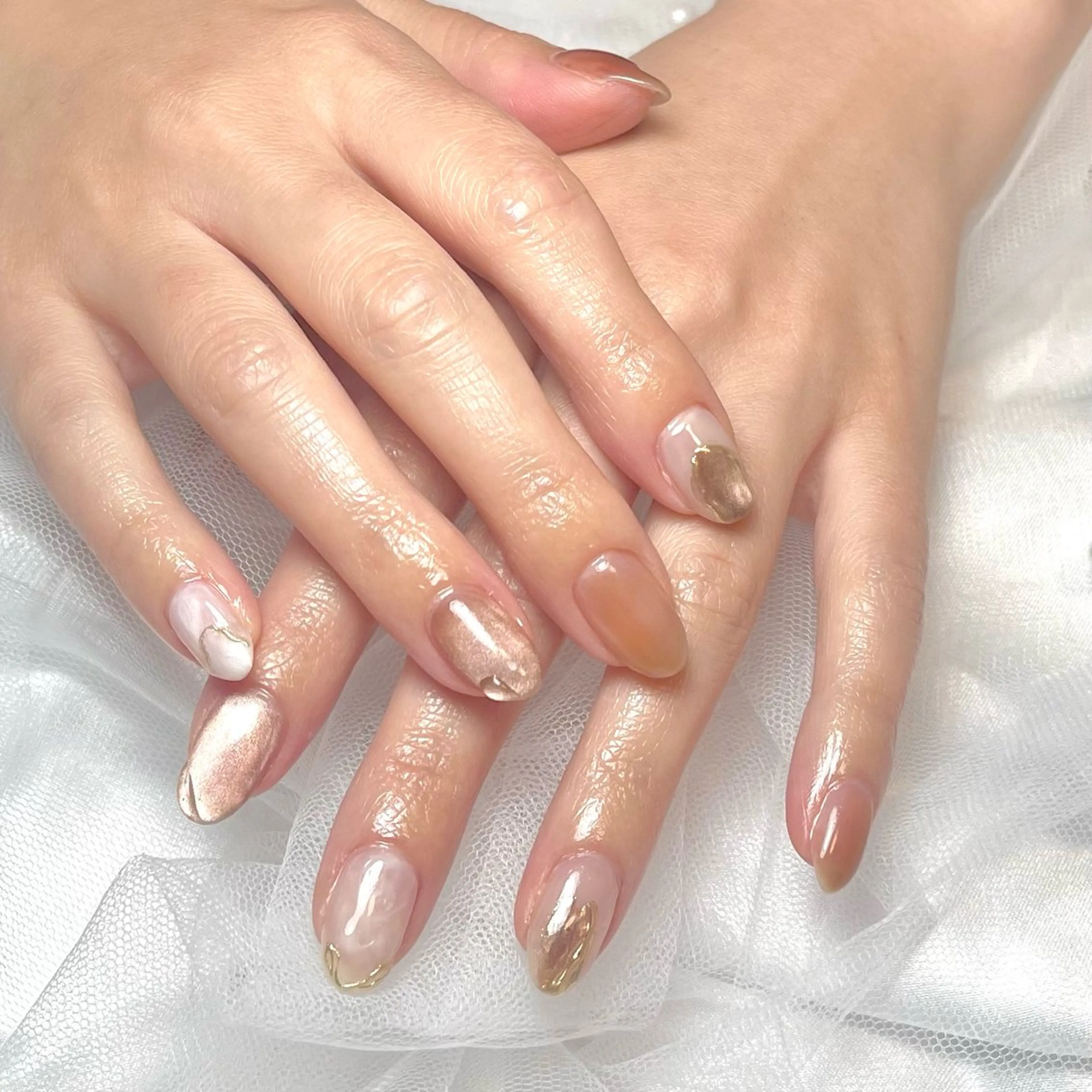 ネイル ブラウン ニュアンスネイル COCO  NAIL所属・COCO NAILのネイルデザイン