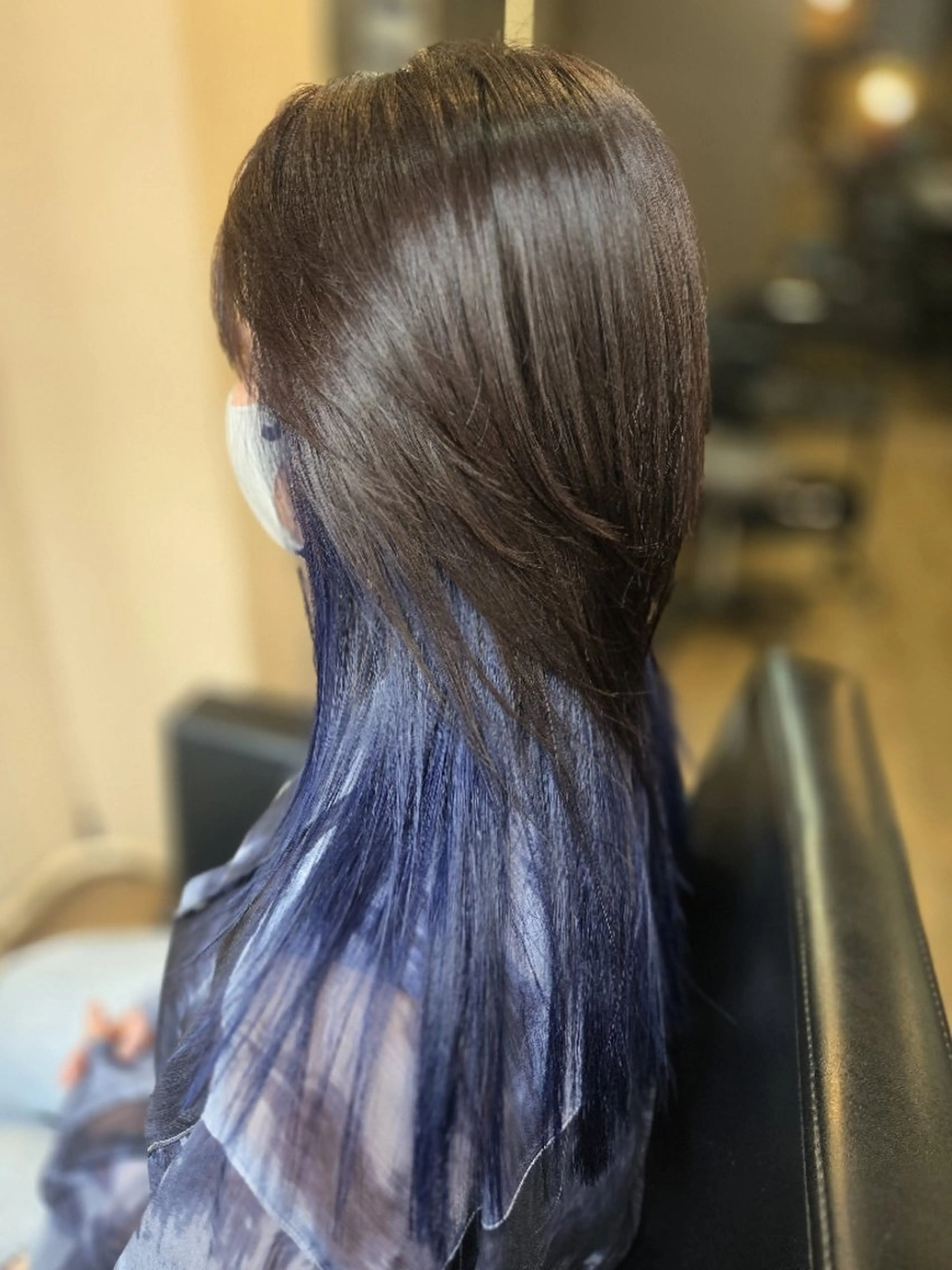 ロング カラー ブルーカラー インナーカラー ネイビーカラー SevenQuarter所属・セブン クォーターのヘアスタイル