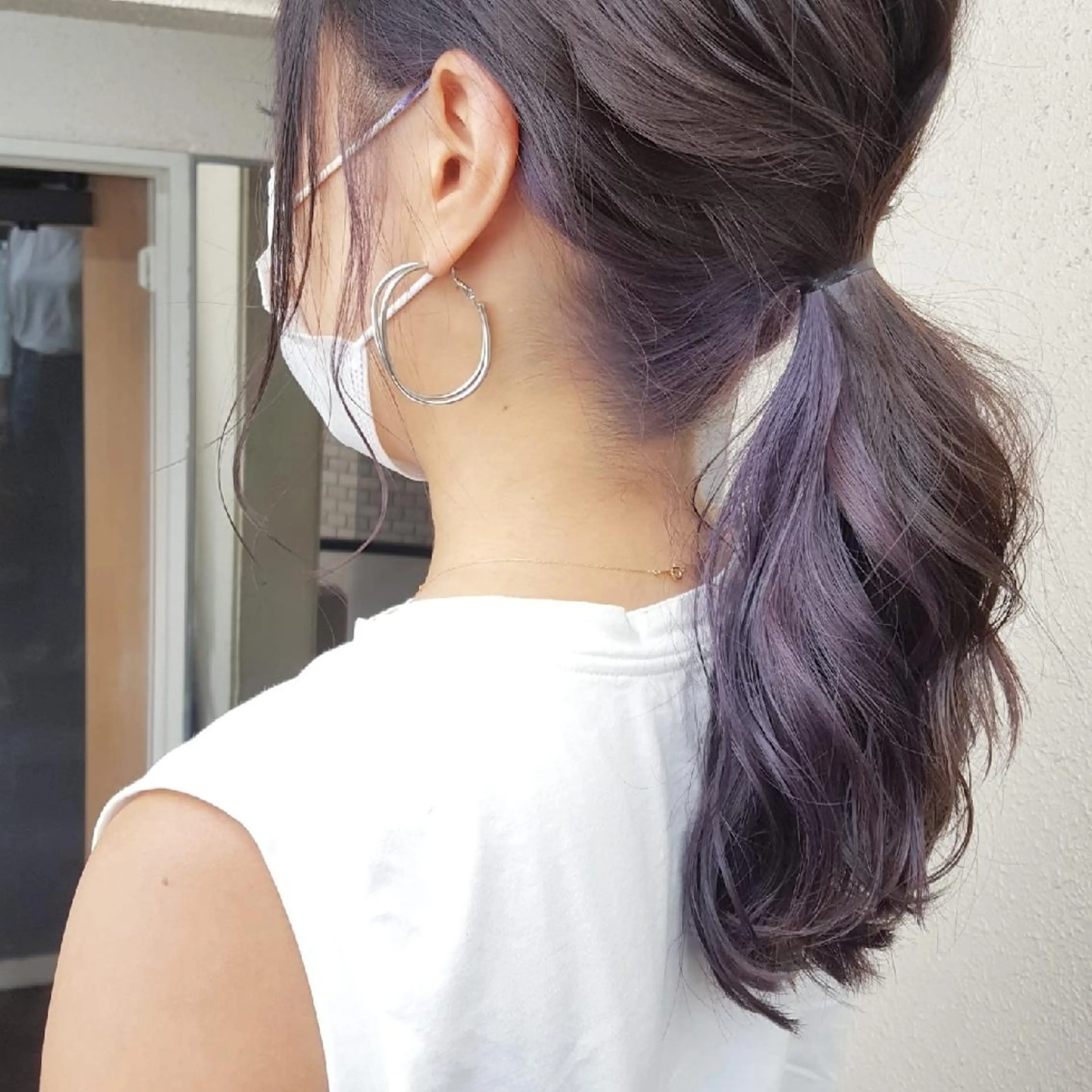 セミロング カラー ヘアアレンジ ブリーチ インナーカラー パープルカラー カット ヘアカラー トリートメント 🔳髪質改善🔳 岡本陽のヘアスタイル