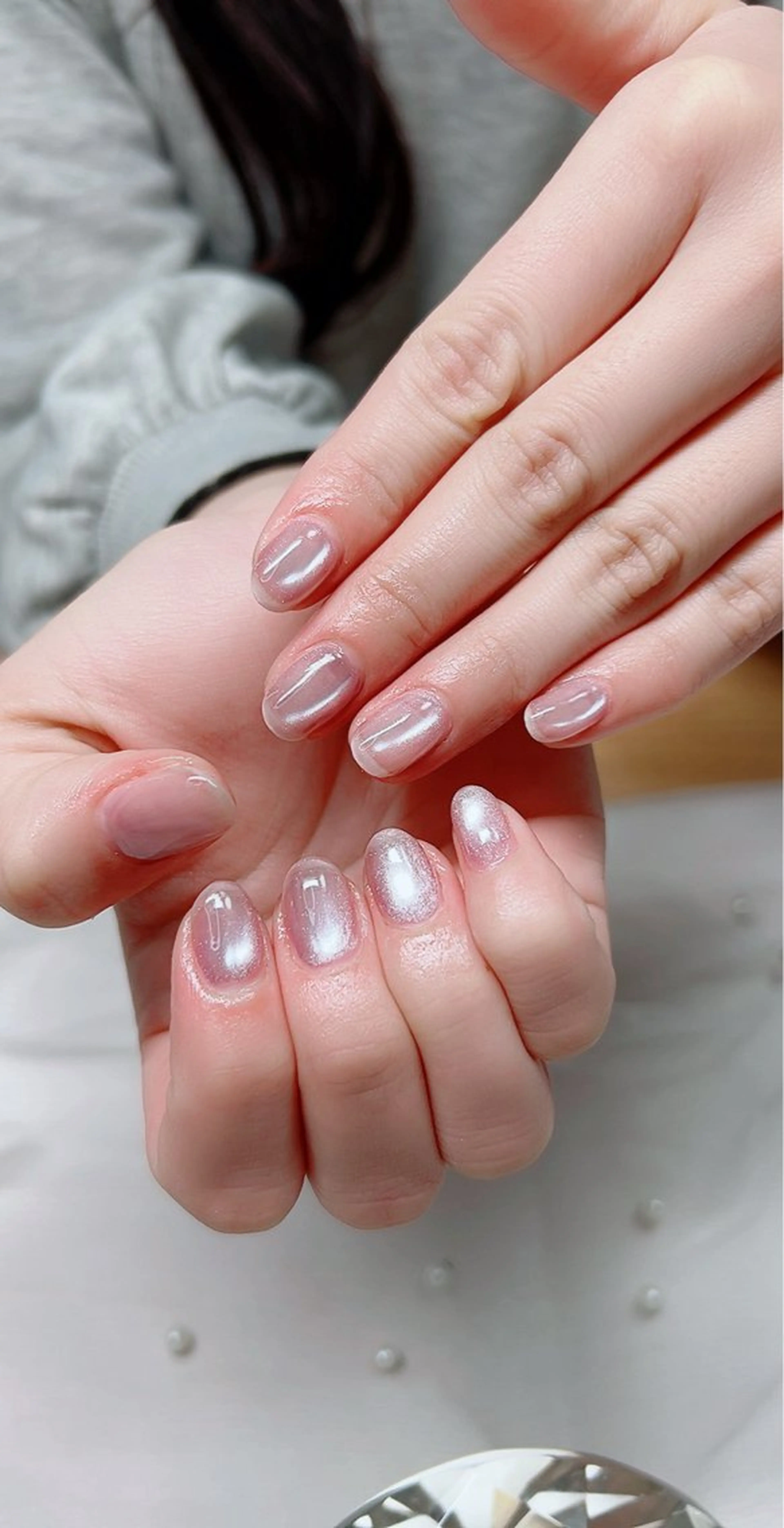 ネイル マグネットネイル マグネットワンカラー ワンカラーネイル 春ネイル ハンドネイル Cute Tips nailのネイルデザイン