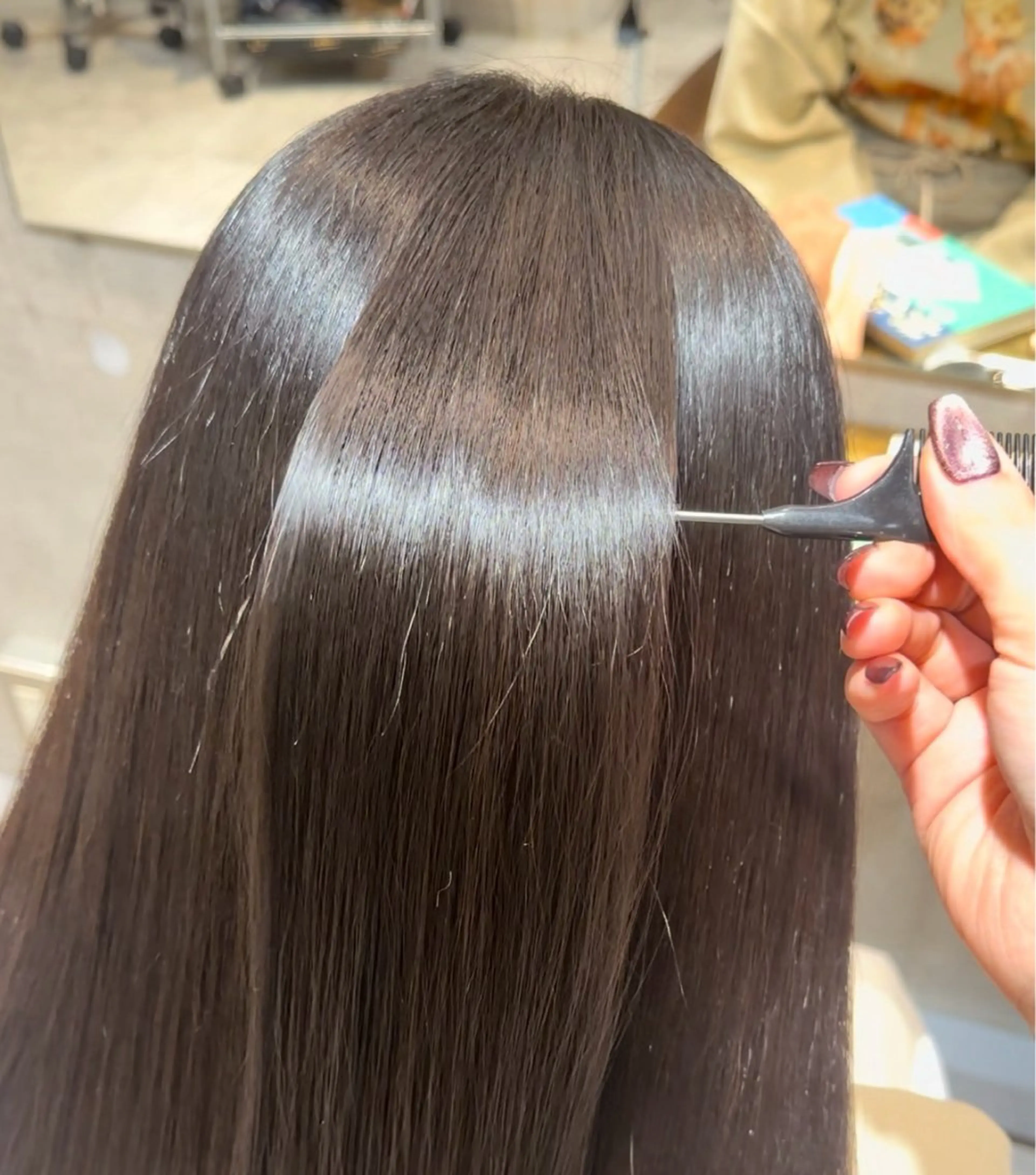 ロング 縮毛矯正 UNSOME下北沢所属・下北沢レイヤー 𝜗𝜚 パーマANのヘアスタイル