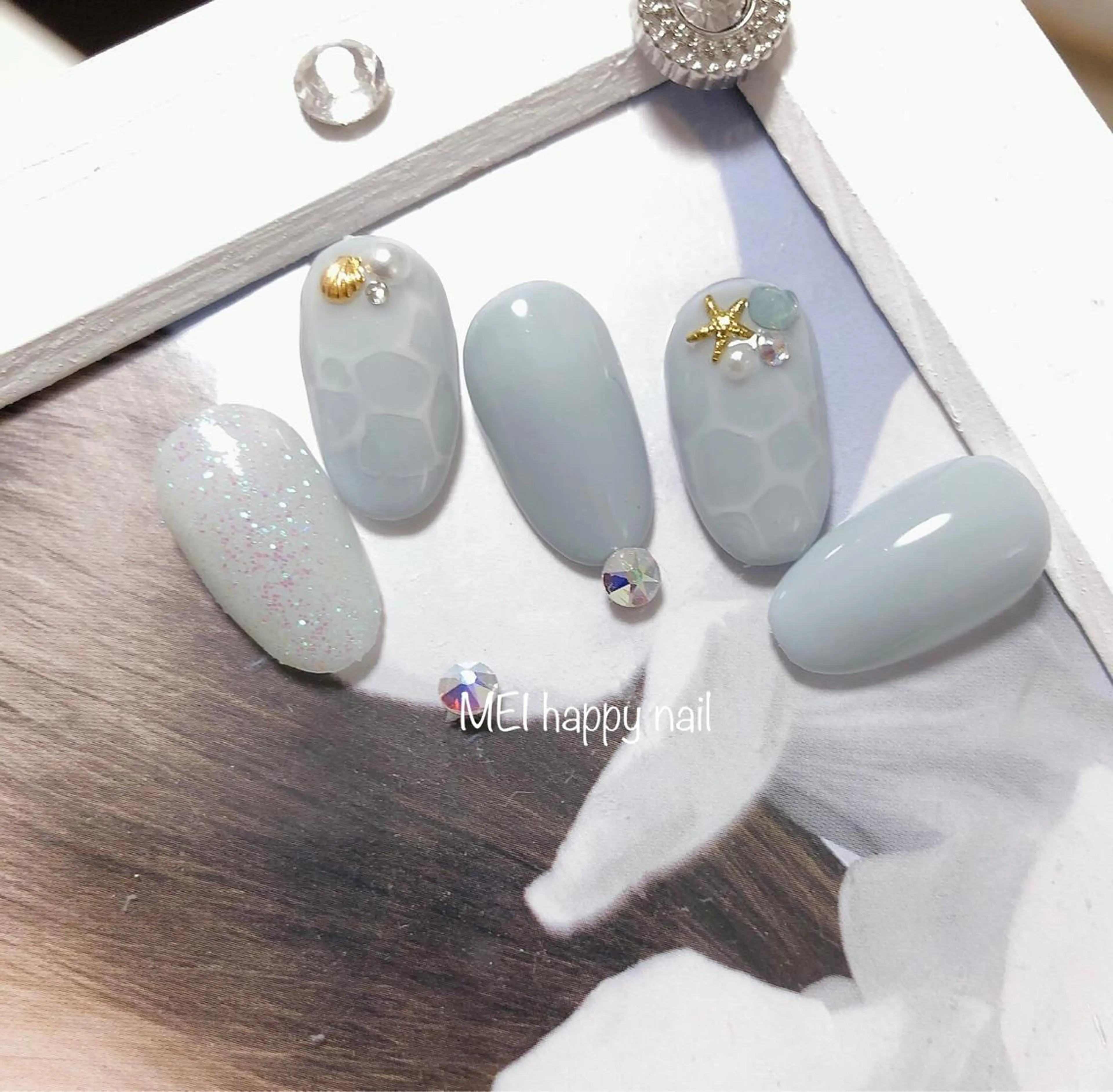 ネイル 北浦和 自爪育成ケアのネイルデザイン