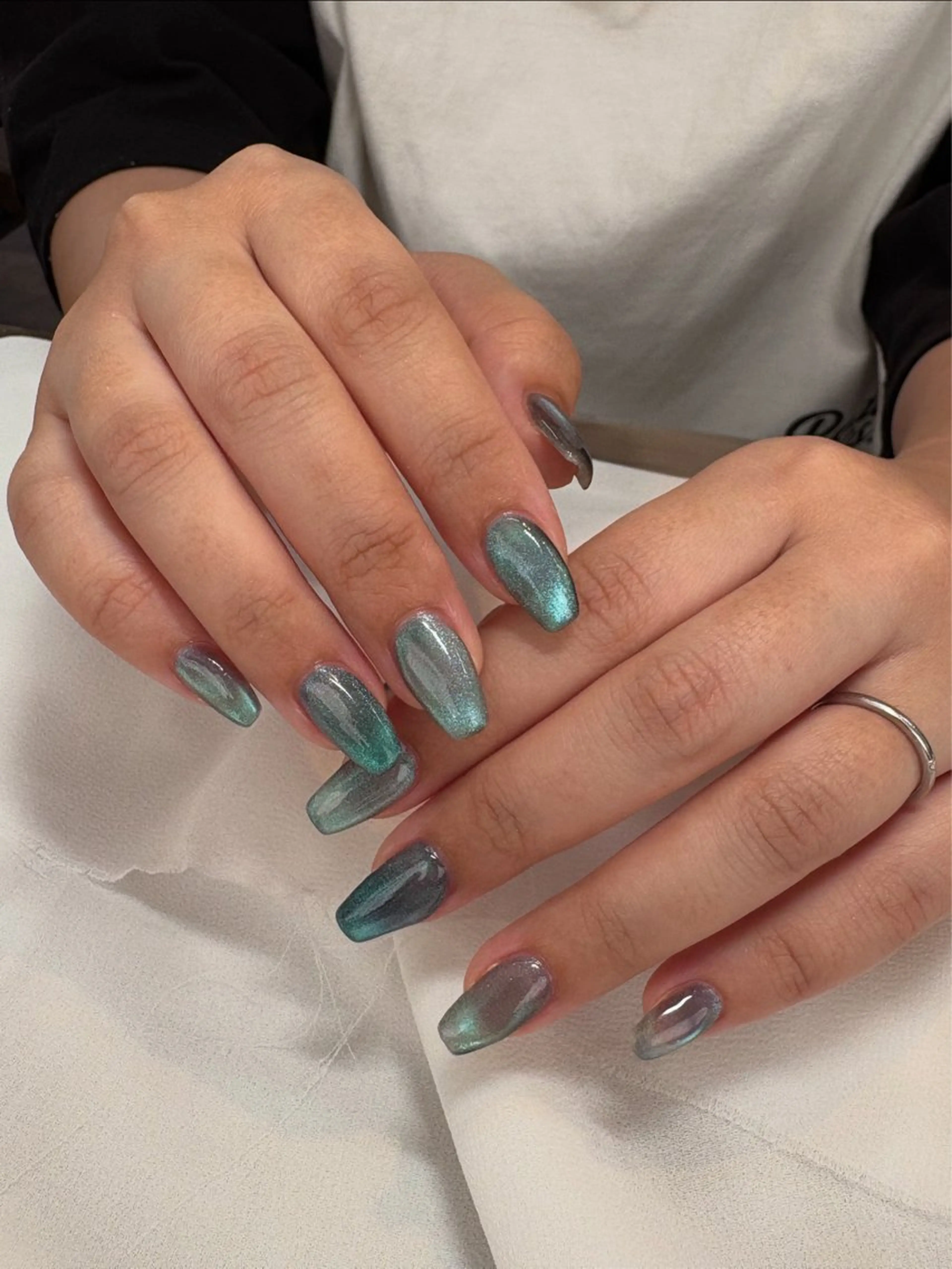 ネイル ブルー マグネットネイル ハンドネイル marl -Msisnailsalon-甲子園店【マール】所属・marl あやかのネイルデザイン