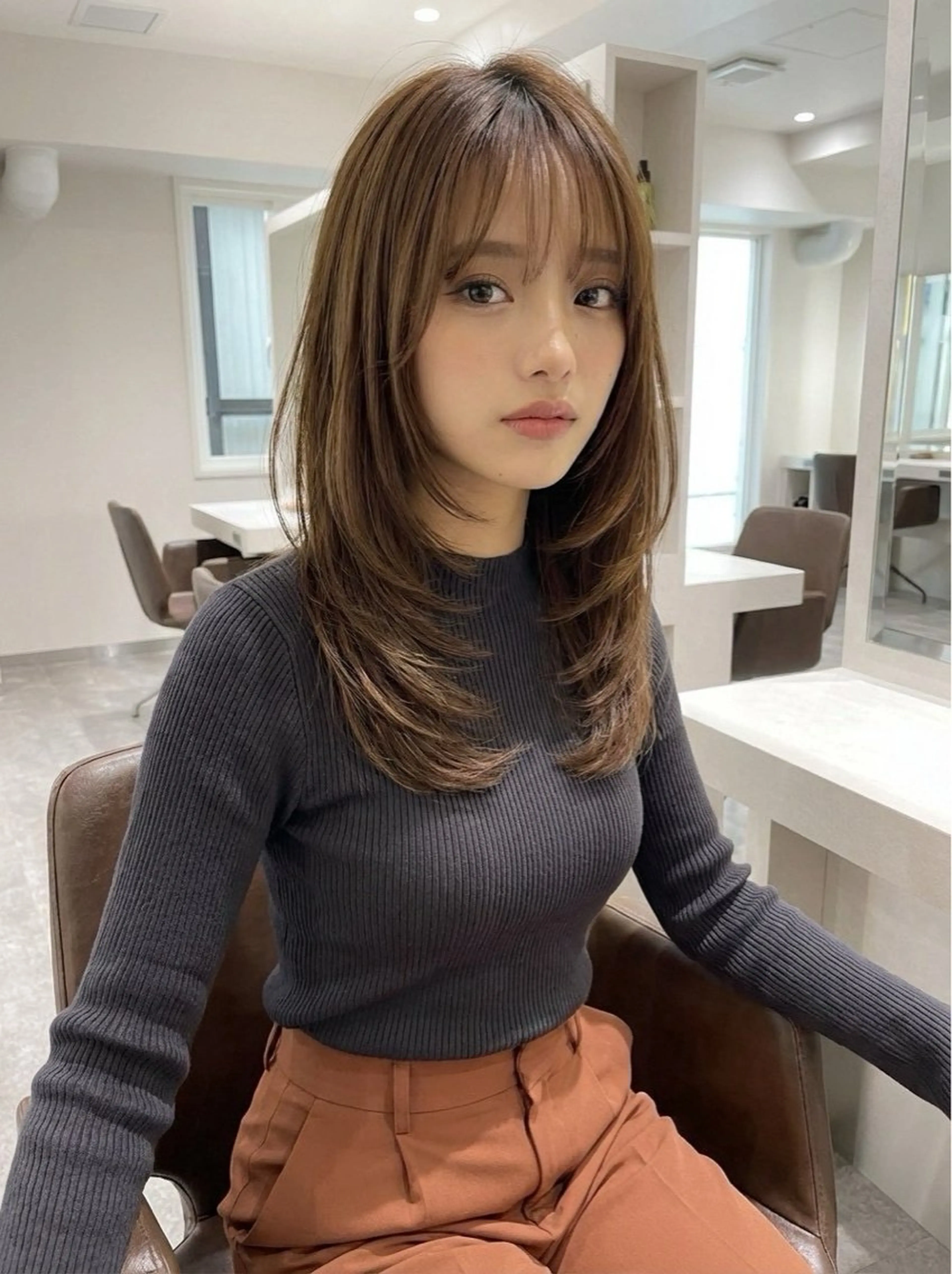 ミディアム カット ヘアカラー トリートメント VLOW nex the salon所属・韓国風/髪質改善/ ナガヤアキラのヘアスタイル