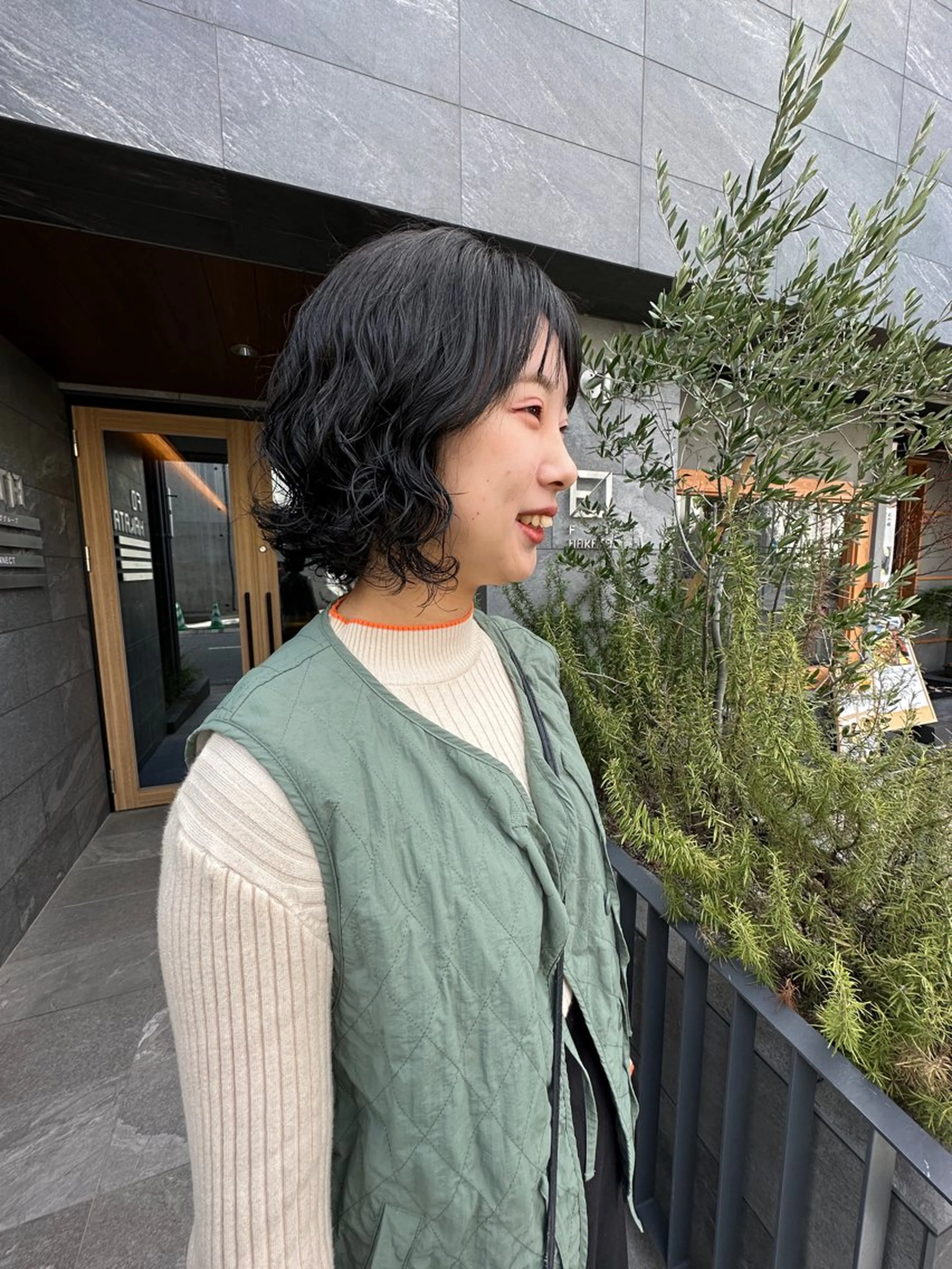 ミディアム パーマ シェアサロンコネクト所属・Chiho/ 博多/パーマ/ボブのヘアスタイル