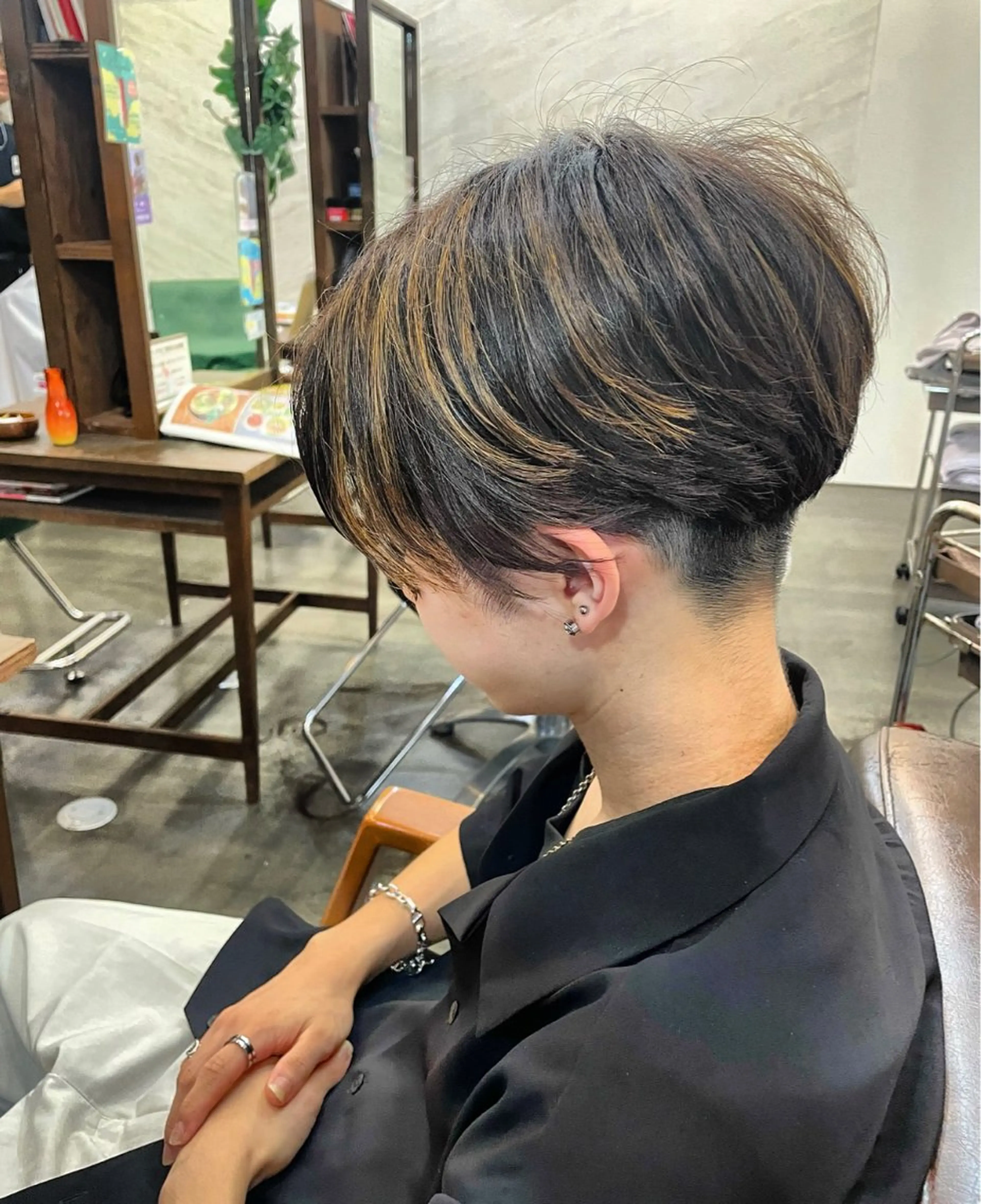 ショート メンズ センターパート 焼津メンズパーマ特化 大石雄生のヘアスタイル