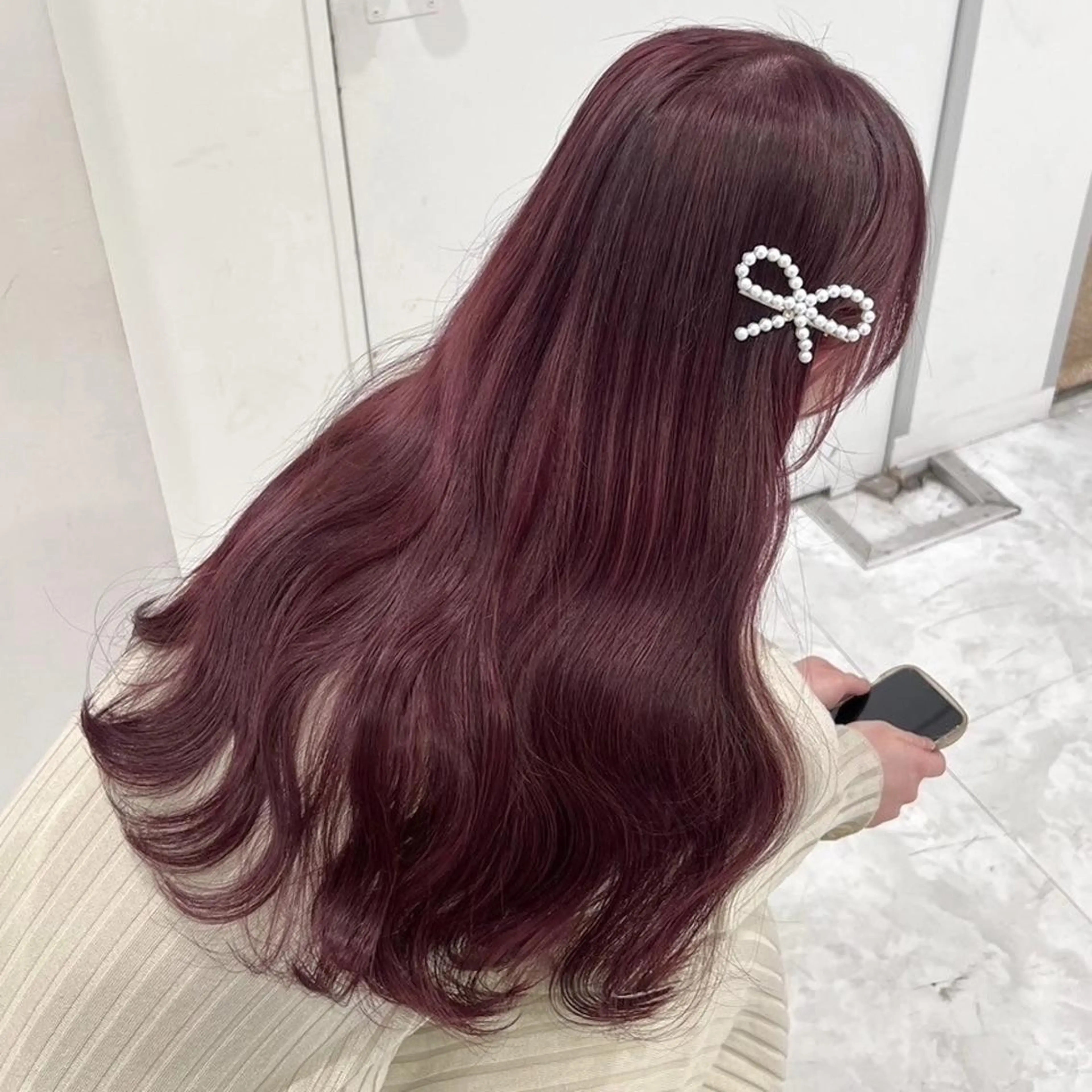 ロング カラー 韓国風艶髪🎀 透明感カラー🤍のヘアスタイル