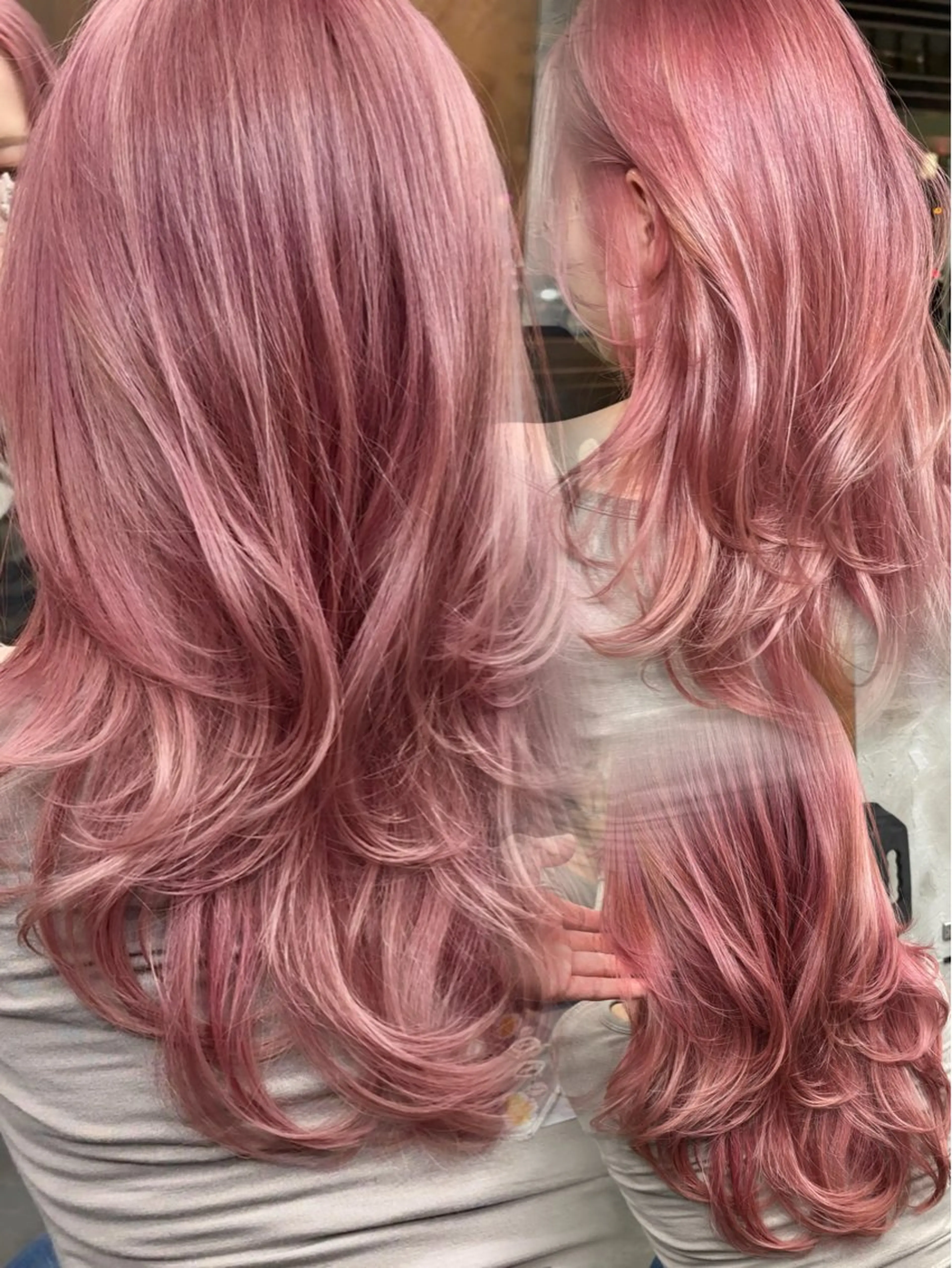 ロング カラー カット ヘアカラー ハイライト、レイヤー カット/西梅田/中西のヘアスタイル