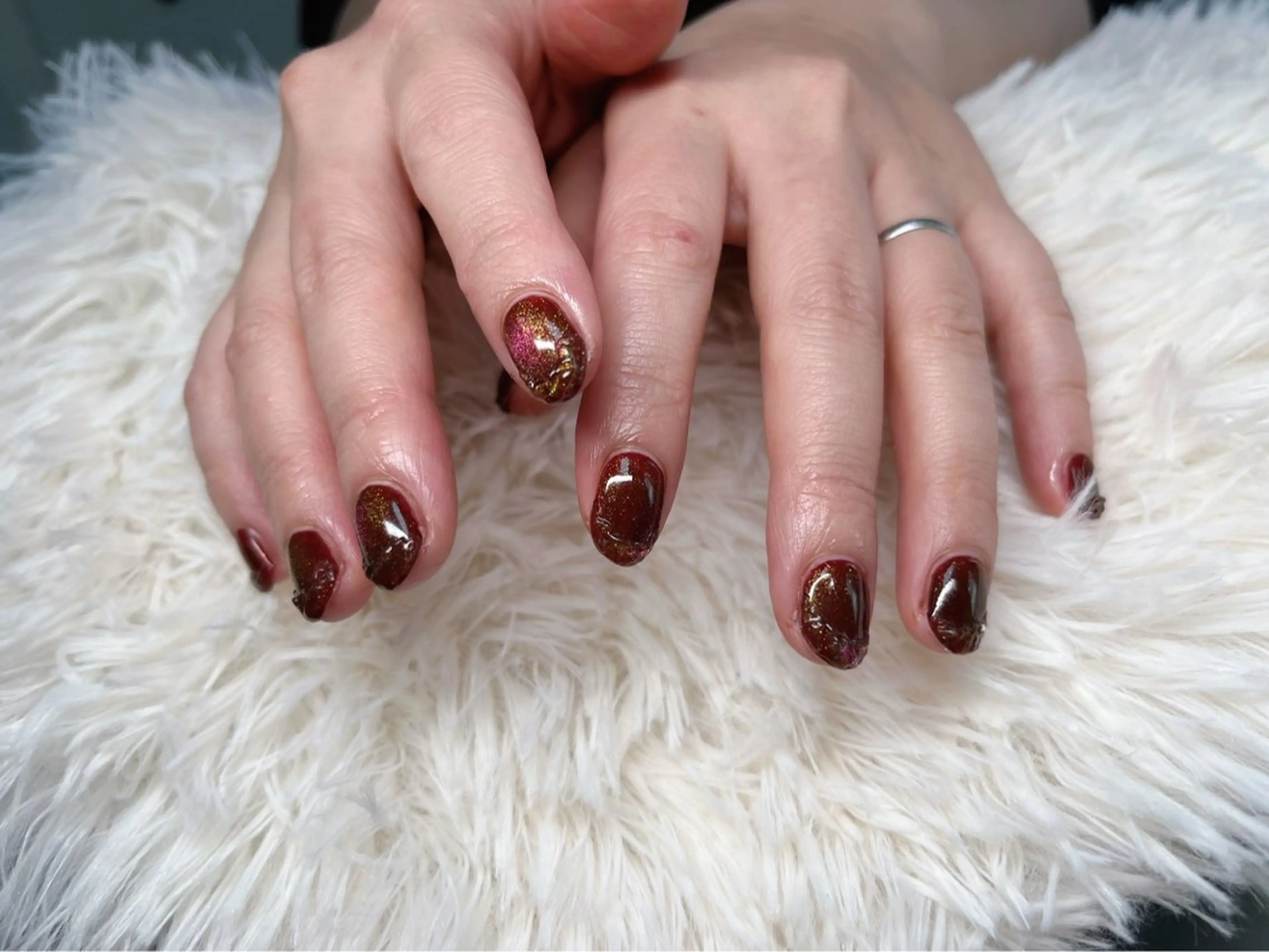 ネイル ボルドー マグネットネイル ek.nail⭐︎ kanaのネイルデザイン