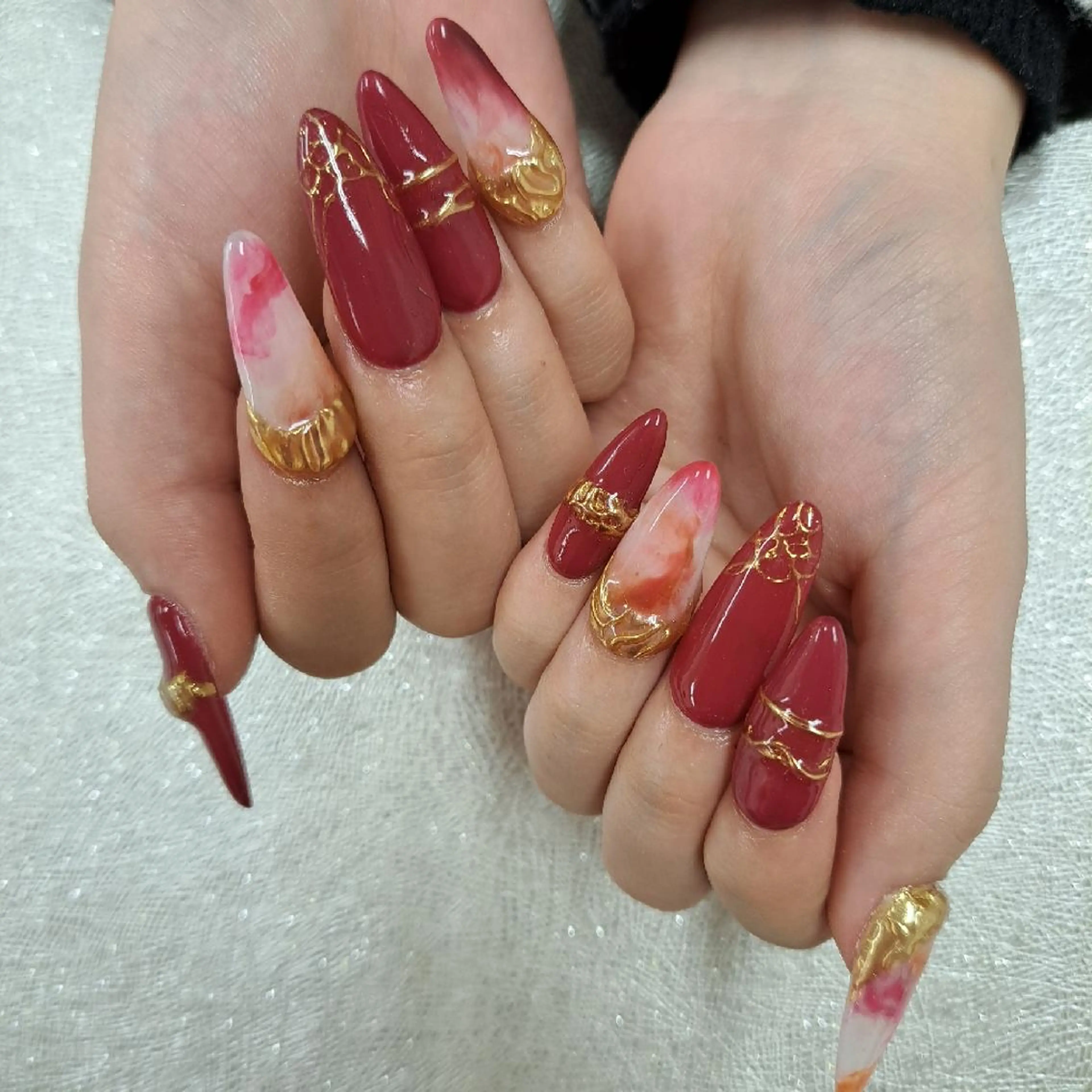 ネイル アートネイル ジェルネイル 持ち込み ニュアンスネイル パラジェル 河野ちえ (雑誌掲載サロン)のネイルデザイン