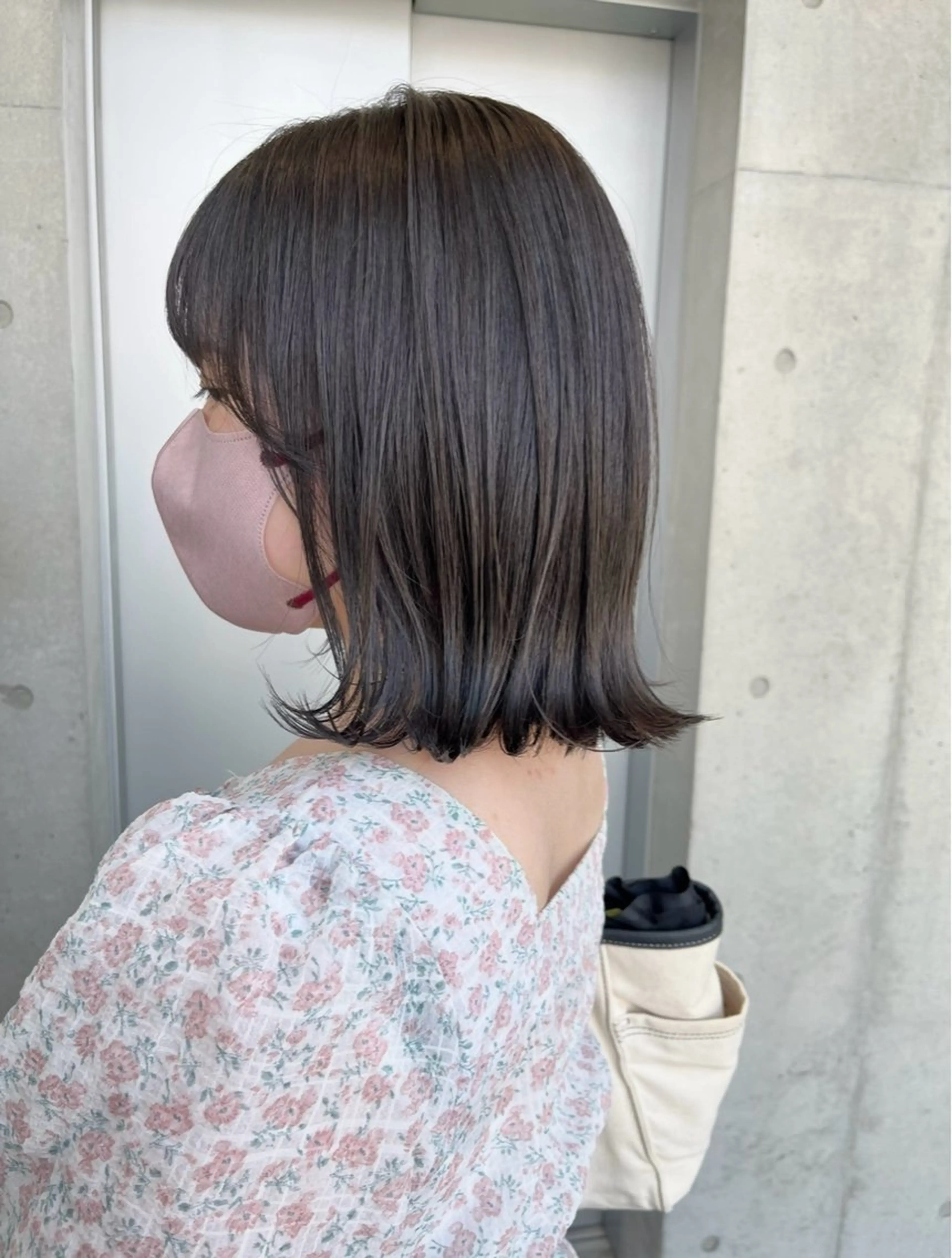 セミロング カラー パーマ ヘアアレンジ 縮毛矯正 透明感/オリーブ/ グレージュ/YUKAのヘアスタイル