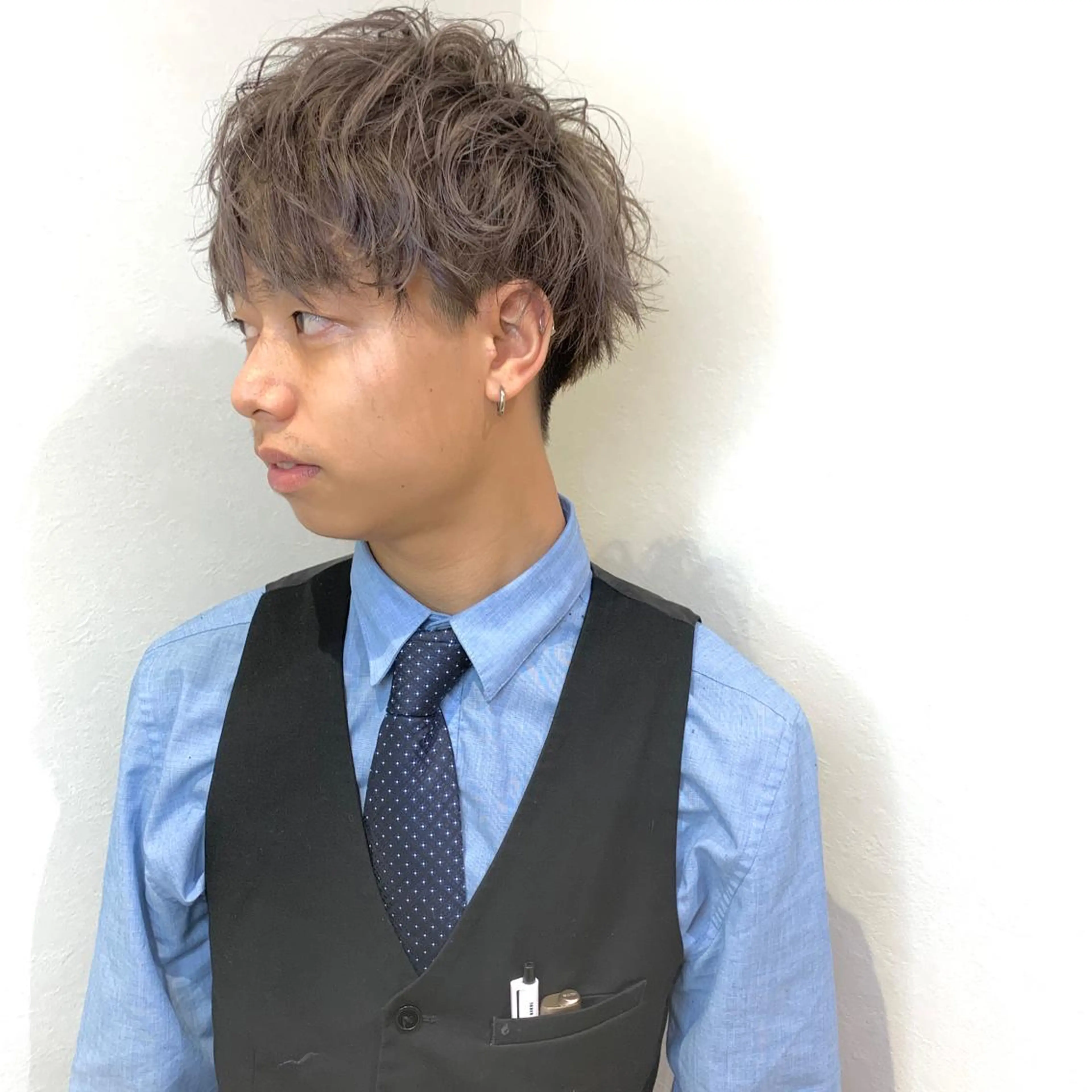 カラー メンズ メンズパーマ グレージュ Vir by browのヘアスタイル