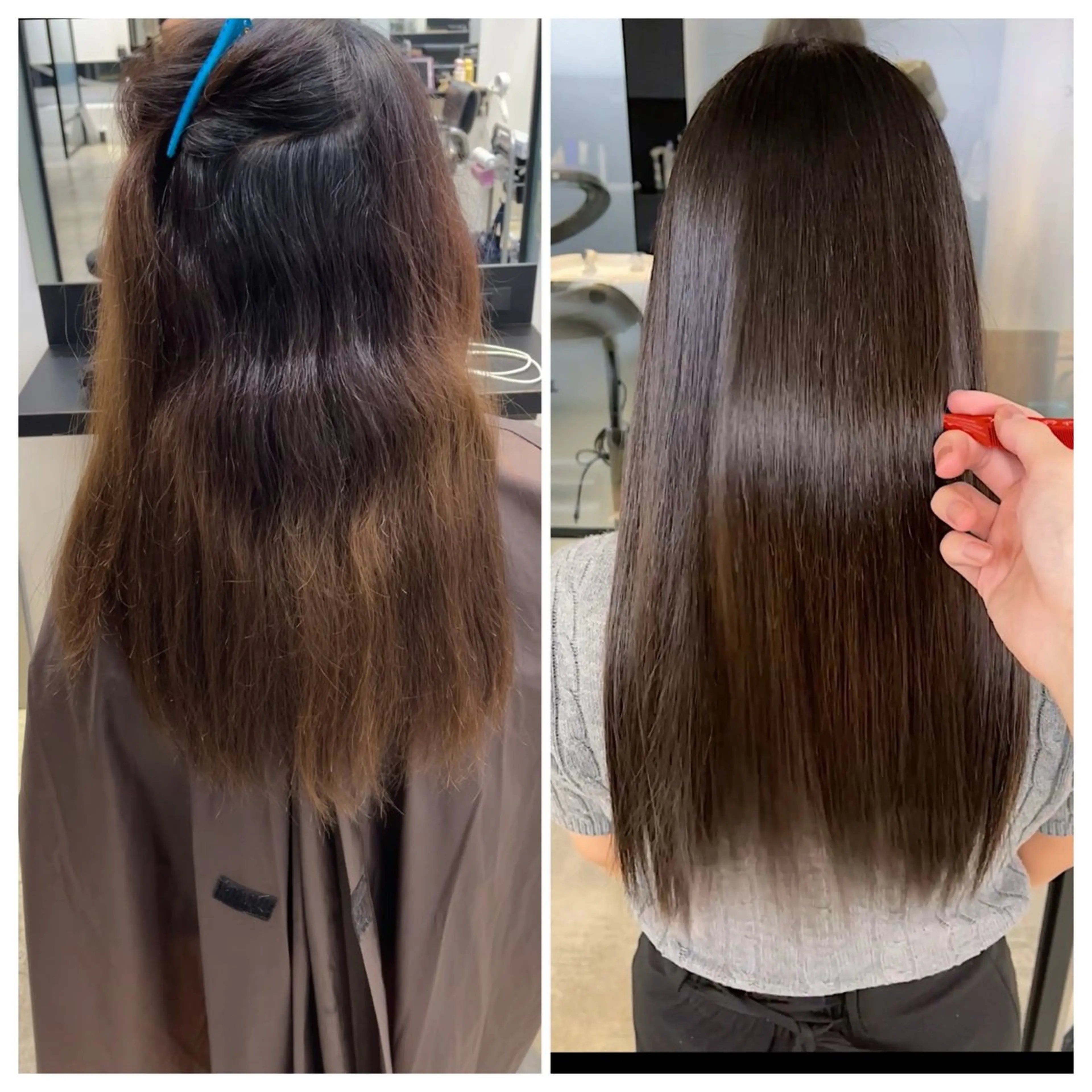 ロング 縮毛矯正 トリートメント け んブリーチ縮毛矯正のヘアスタイル