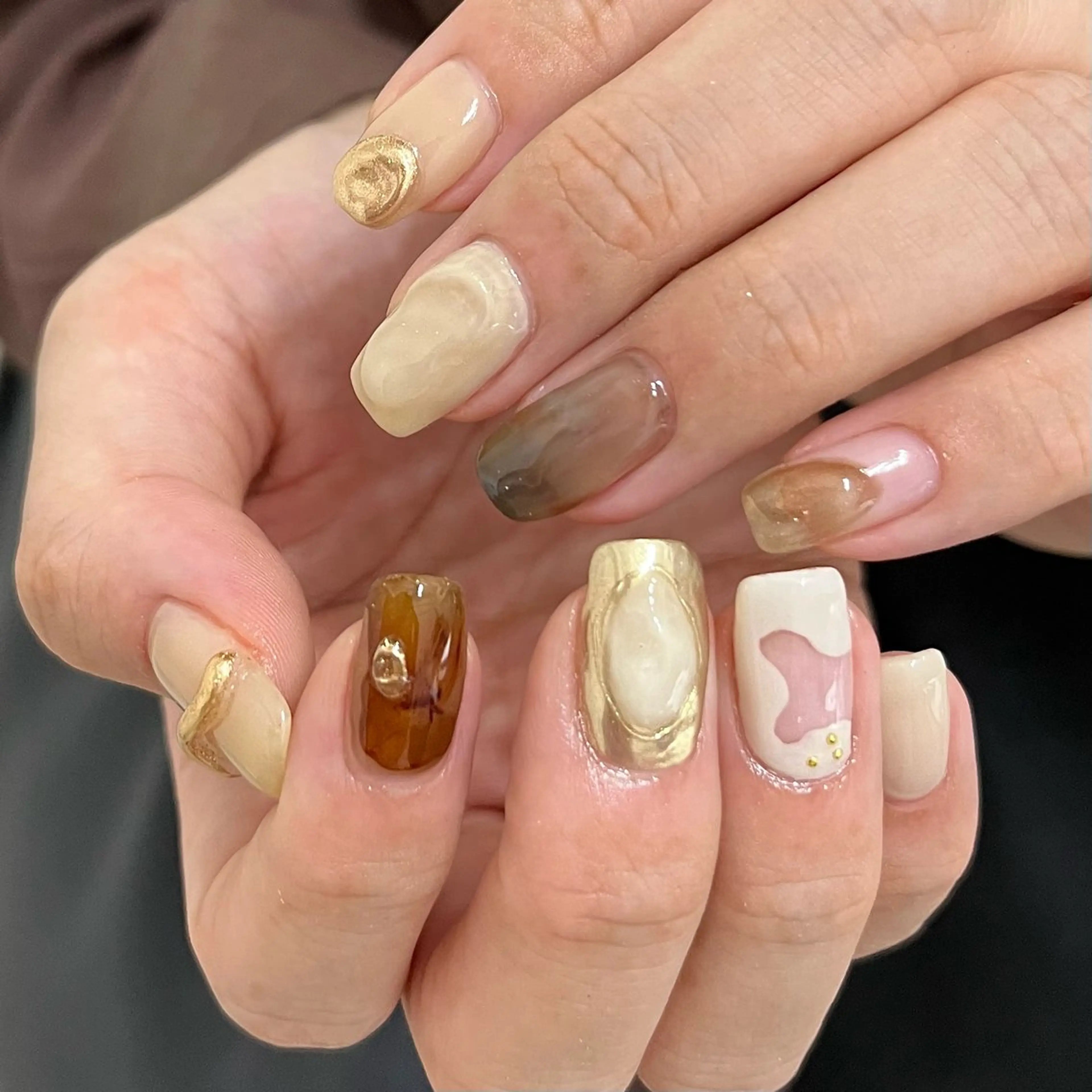 ネイル グリーン 持ち込み ハンドネイル vegh.所属・vegh. nail／阿波座のネイルデザイン