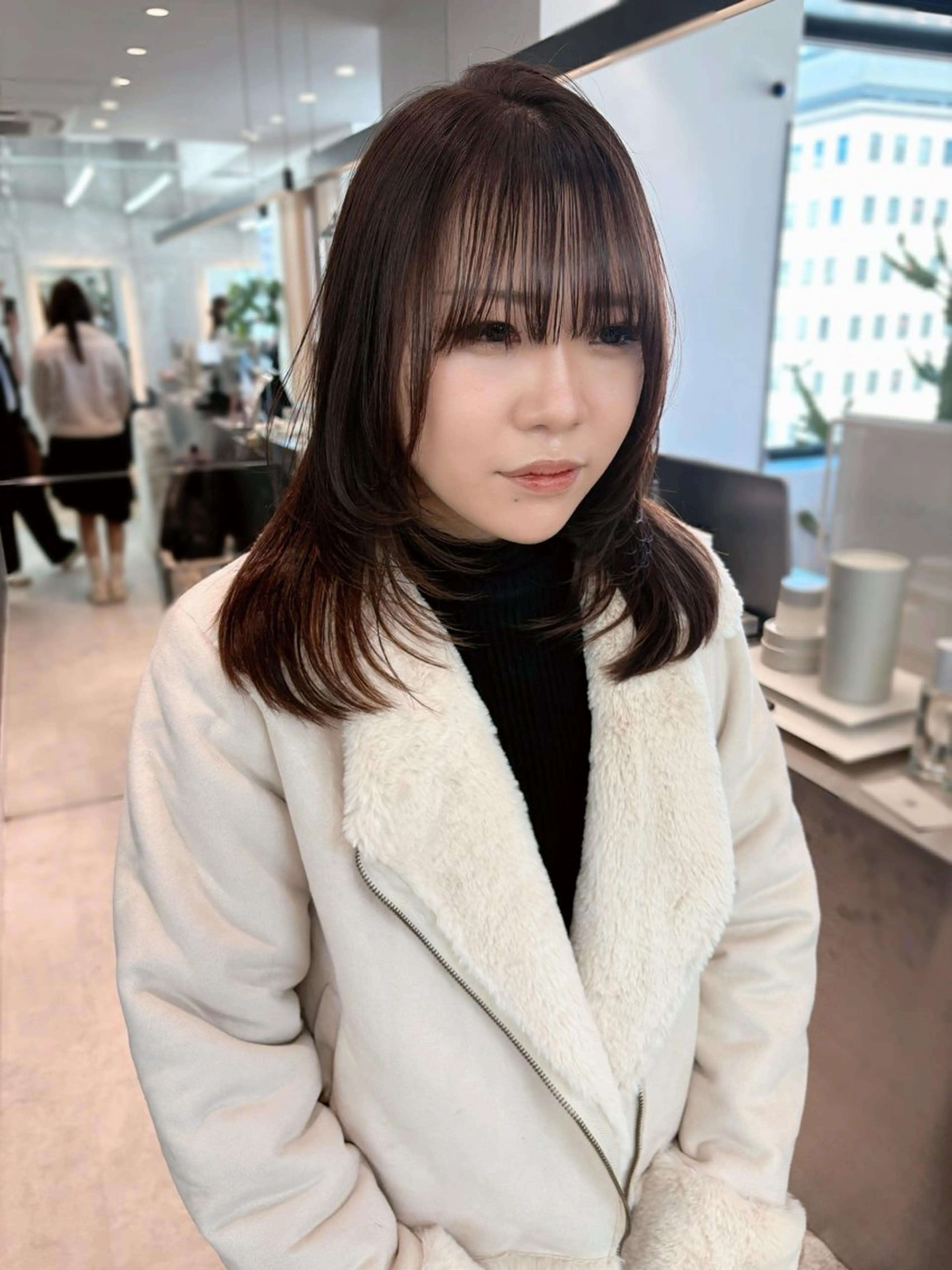 ミディアム カット ヘアカラー トリートメント 縮毛矯正/韓国ヘア /ブリーチ/柴山のヘアスタイル