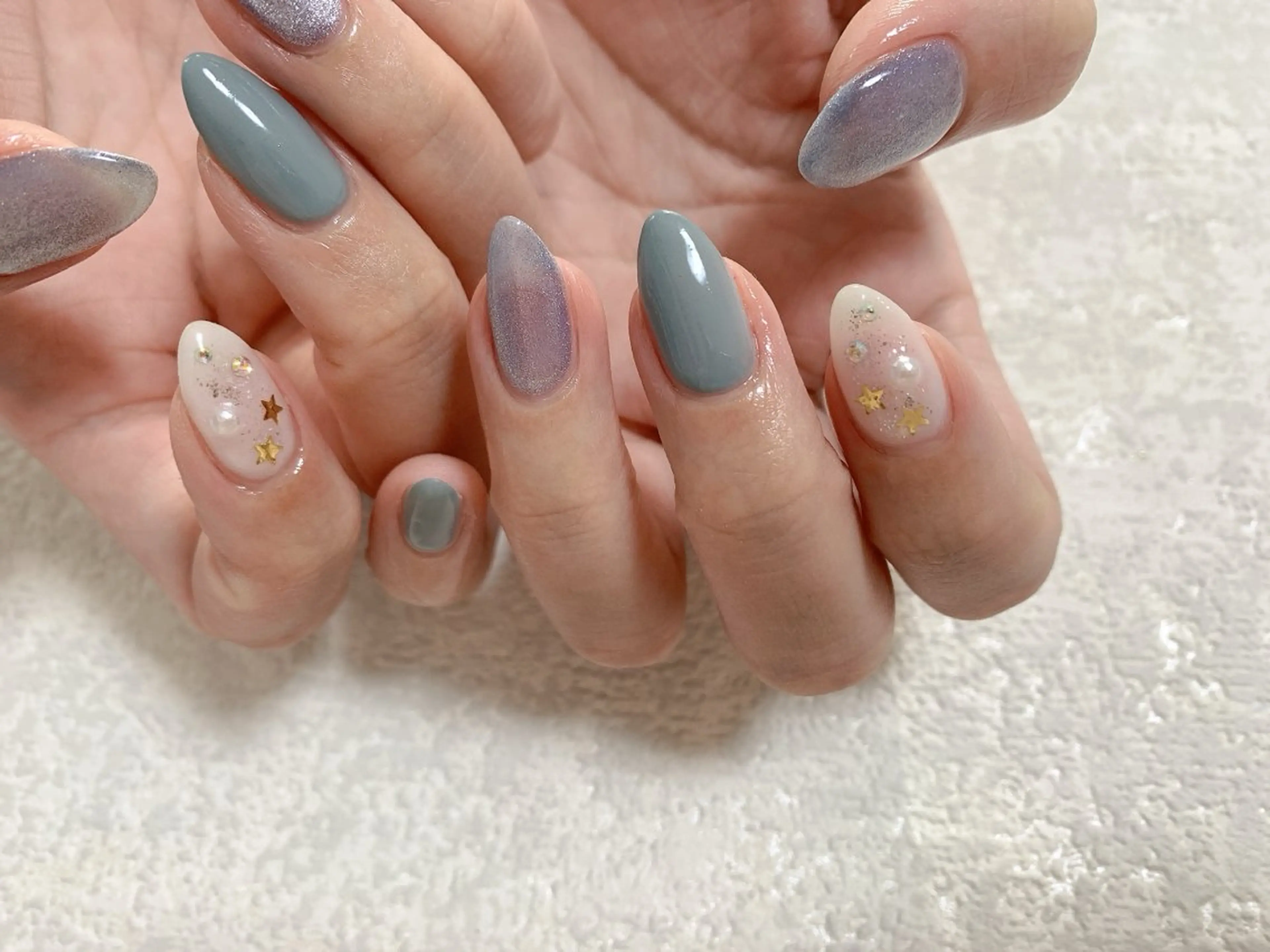 ネイル ジェルネイル 韓国ネイル マグネットネイル メンズネイル パラジェル kiki nail たまプラーザのネイルデザイン