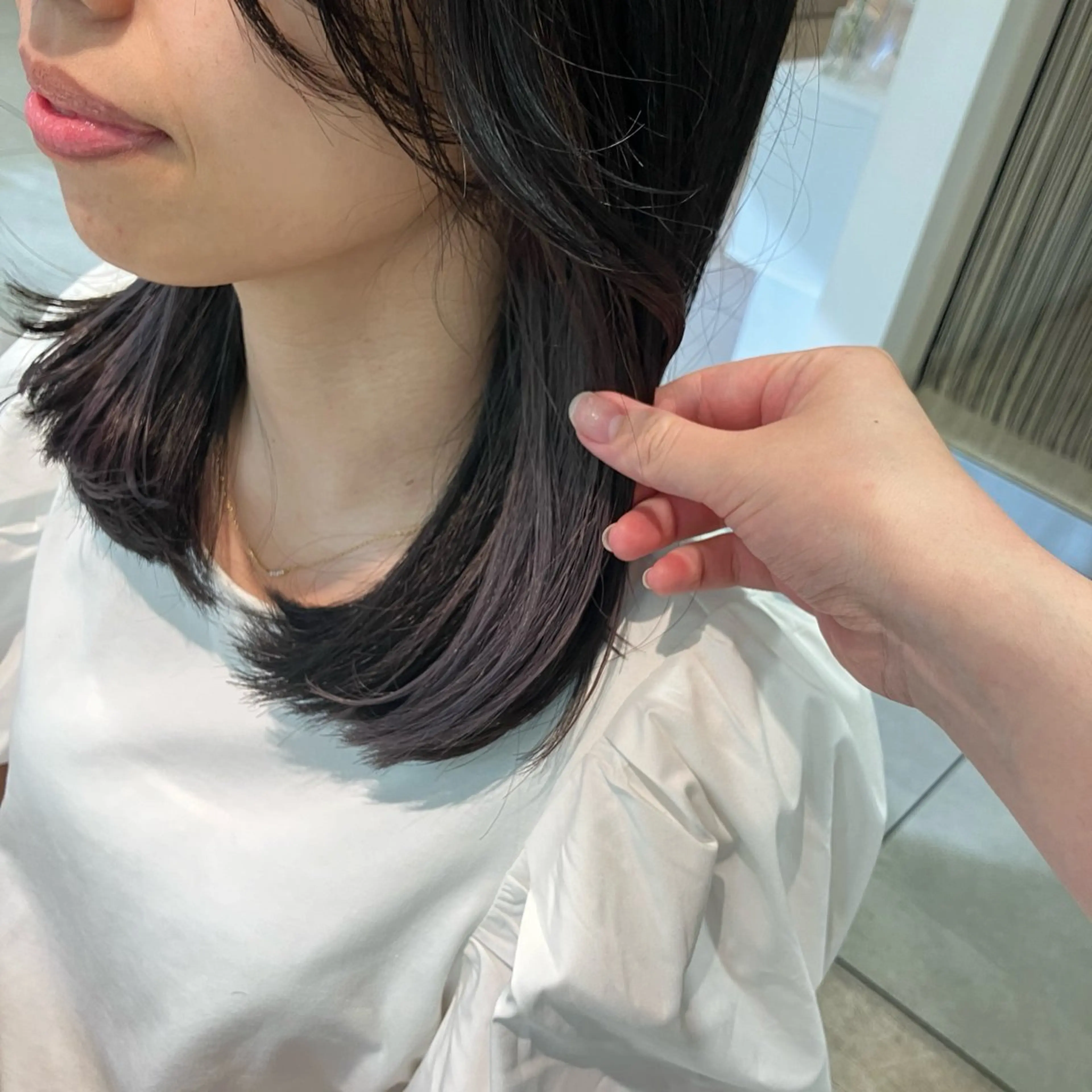 ミディアム カラー レイヤー/ブリ ーチ/ 岡本美優のヘアスタイル