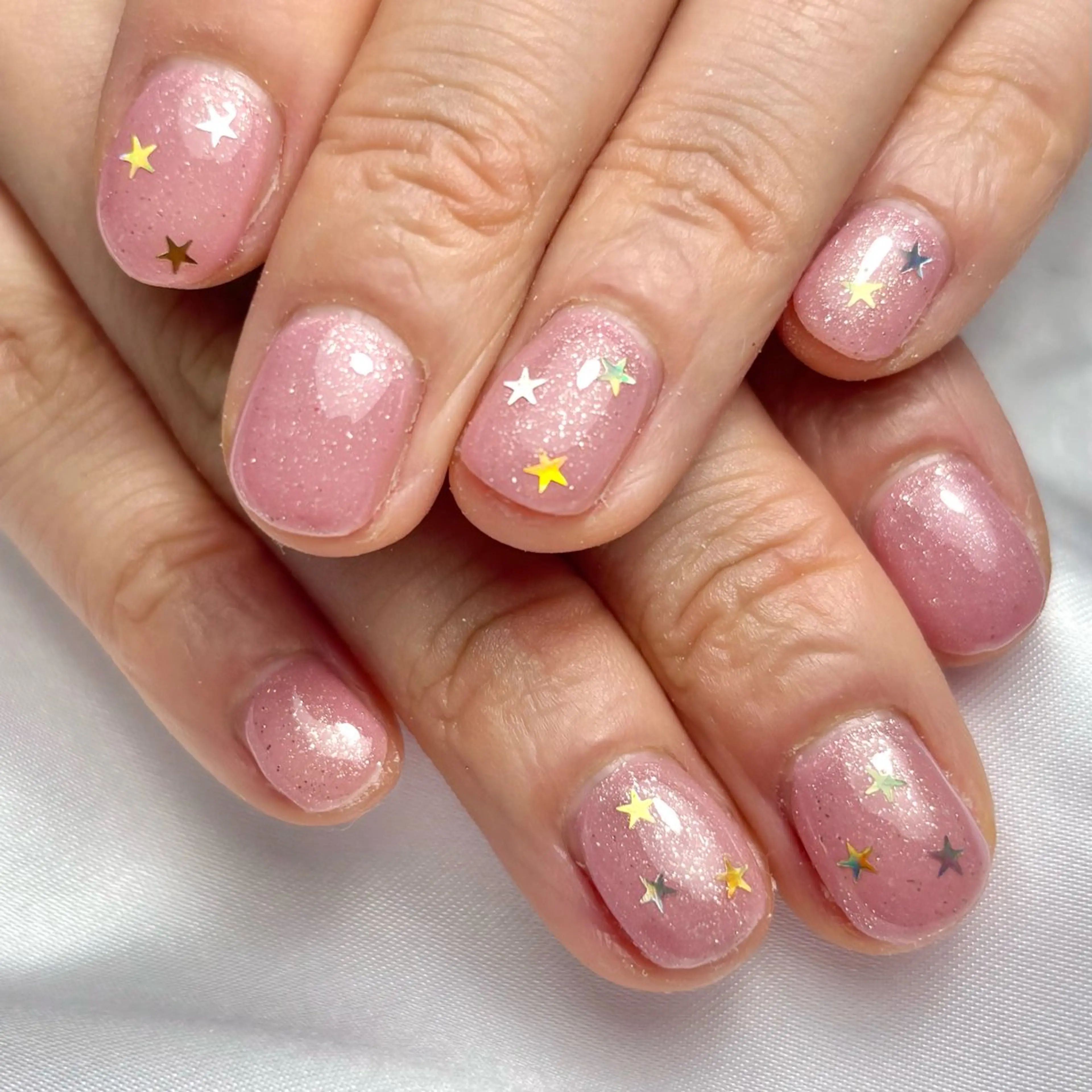 ネイル ラメ(グリッター) ピンク Ray nail   WAKA️🫧のネイルデザイン