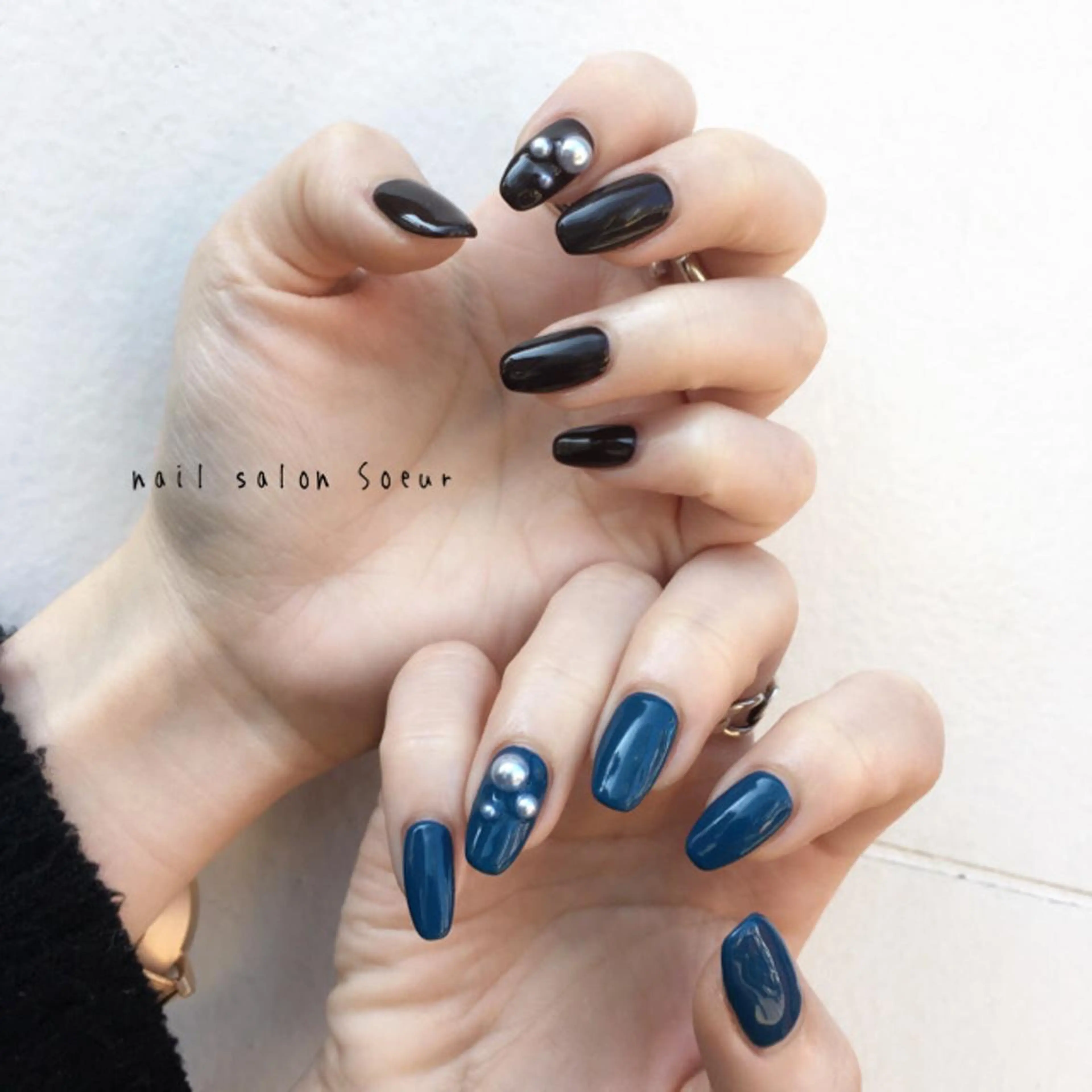 ネイル クリアネイル ジェルネイル ミラーネイル ワンカラーネイル ストーンネイル nail salon Soeurのネイルデザイン