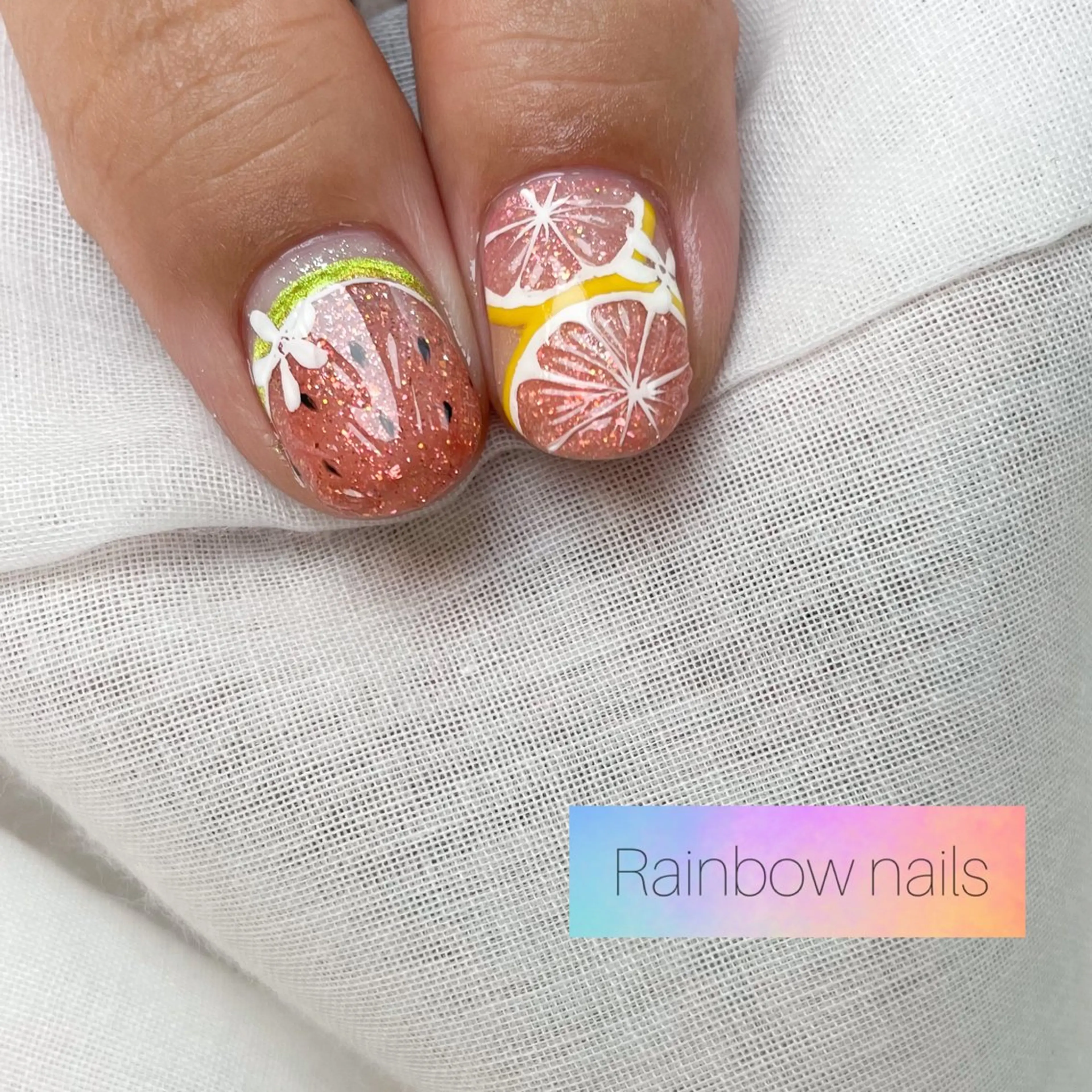 ネイル Rainbow nailsくろちゃんのネイルデザイン