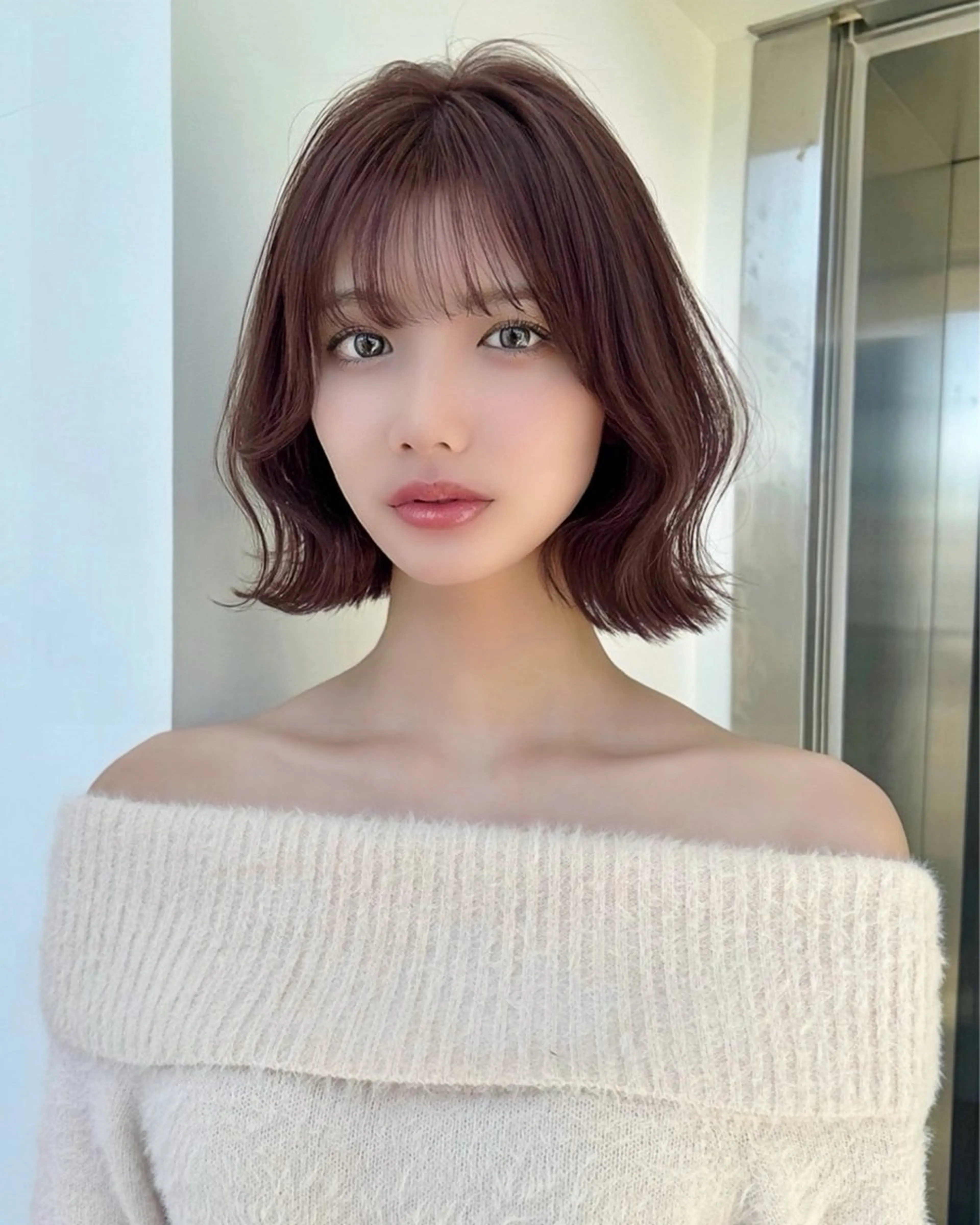 ショート カラー カット ヘアカラー トリートメント 莉乃/縮毛矯正/髪質 改善/艶カラーのヘアスタイル