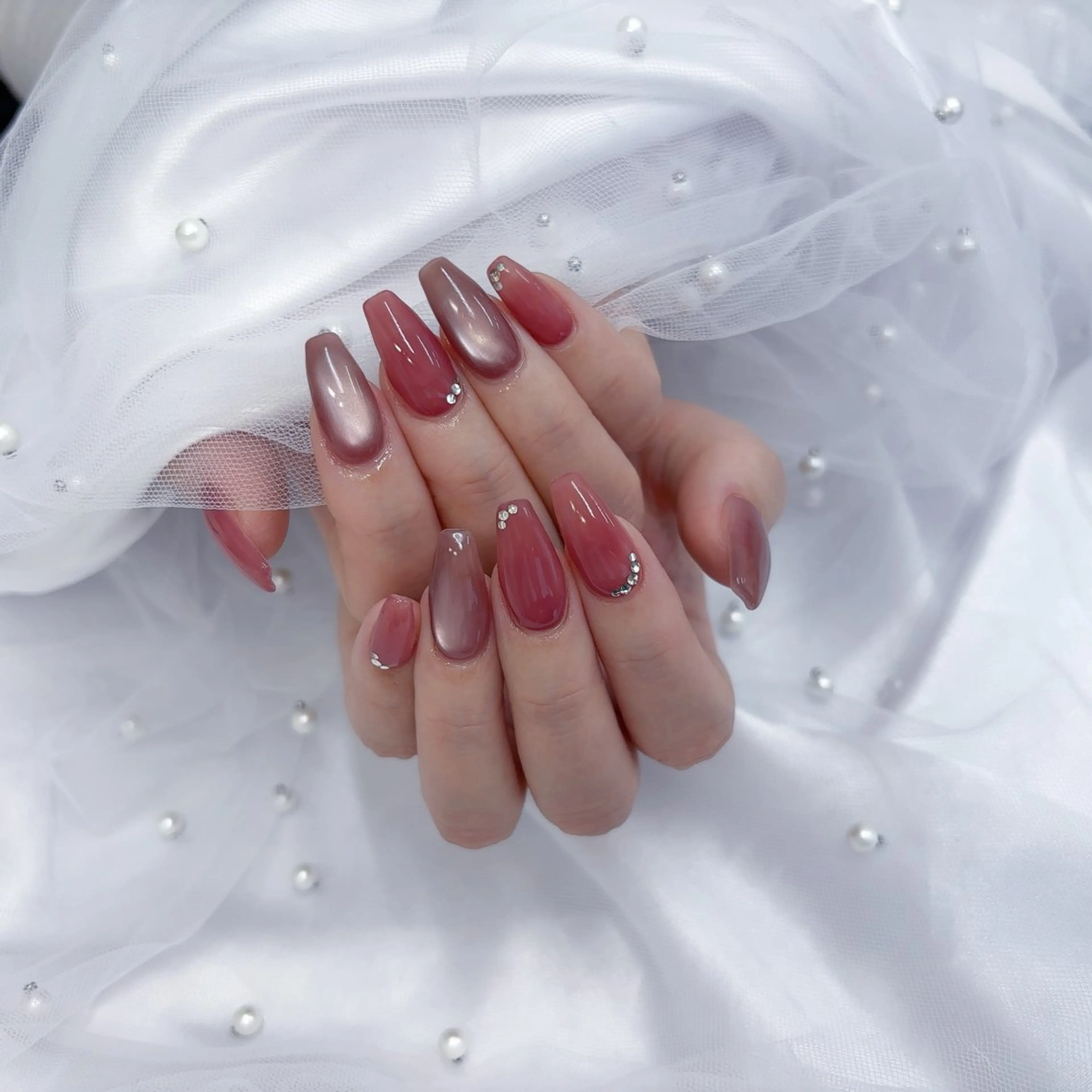 ネイル オーロラネイル フットネイル フレンチネイル ガラスフレンチ 氷ネイル・うるうるネイル ハンドネイル Lance nailのネイルデザイン