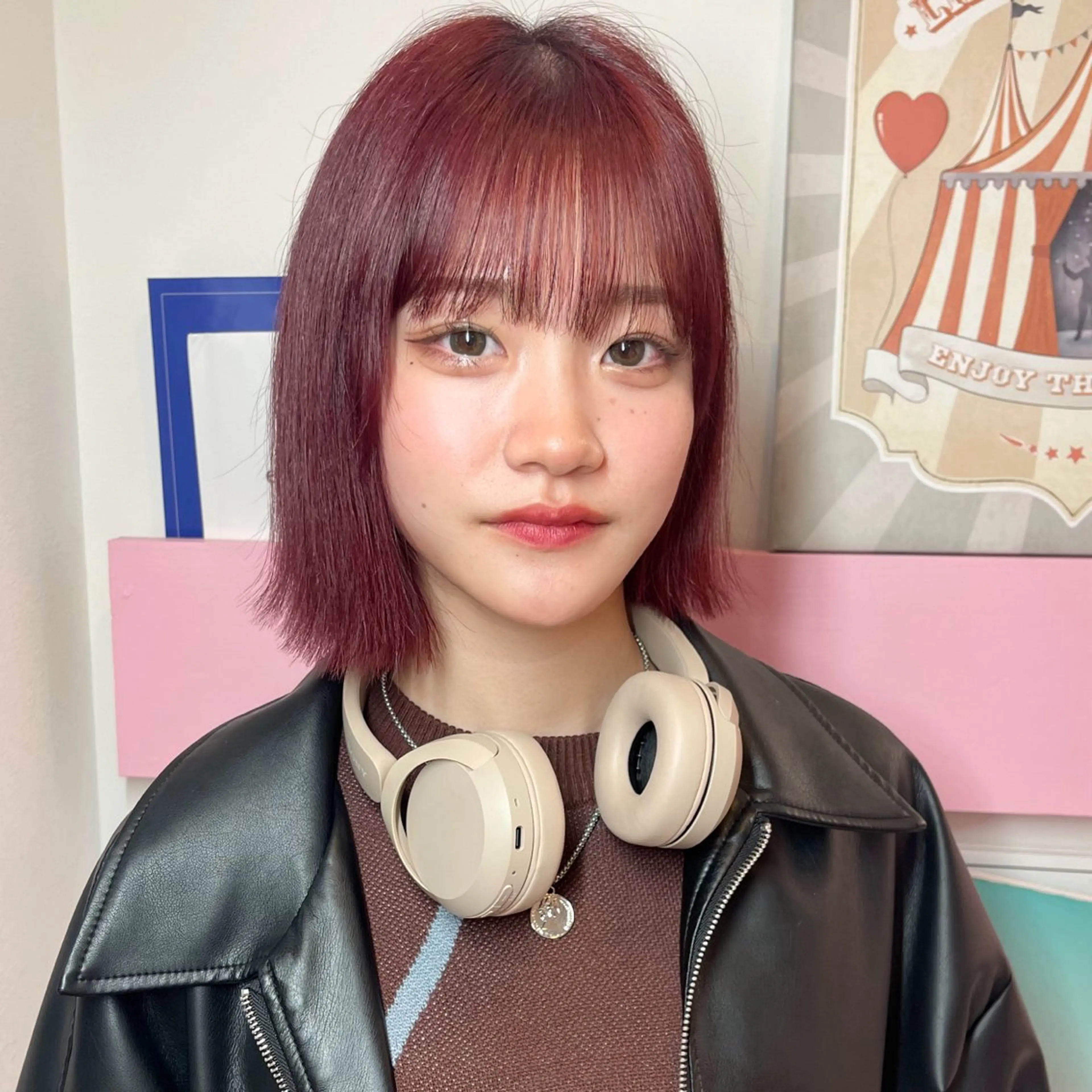 ショート カラー ボブ 🎀ミルクティー/暖 色×レイヤー/マリアのヘアスタイル