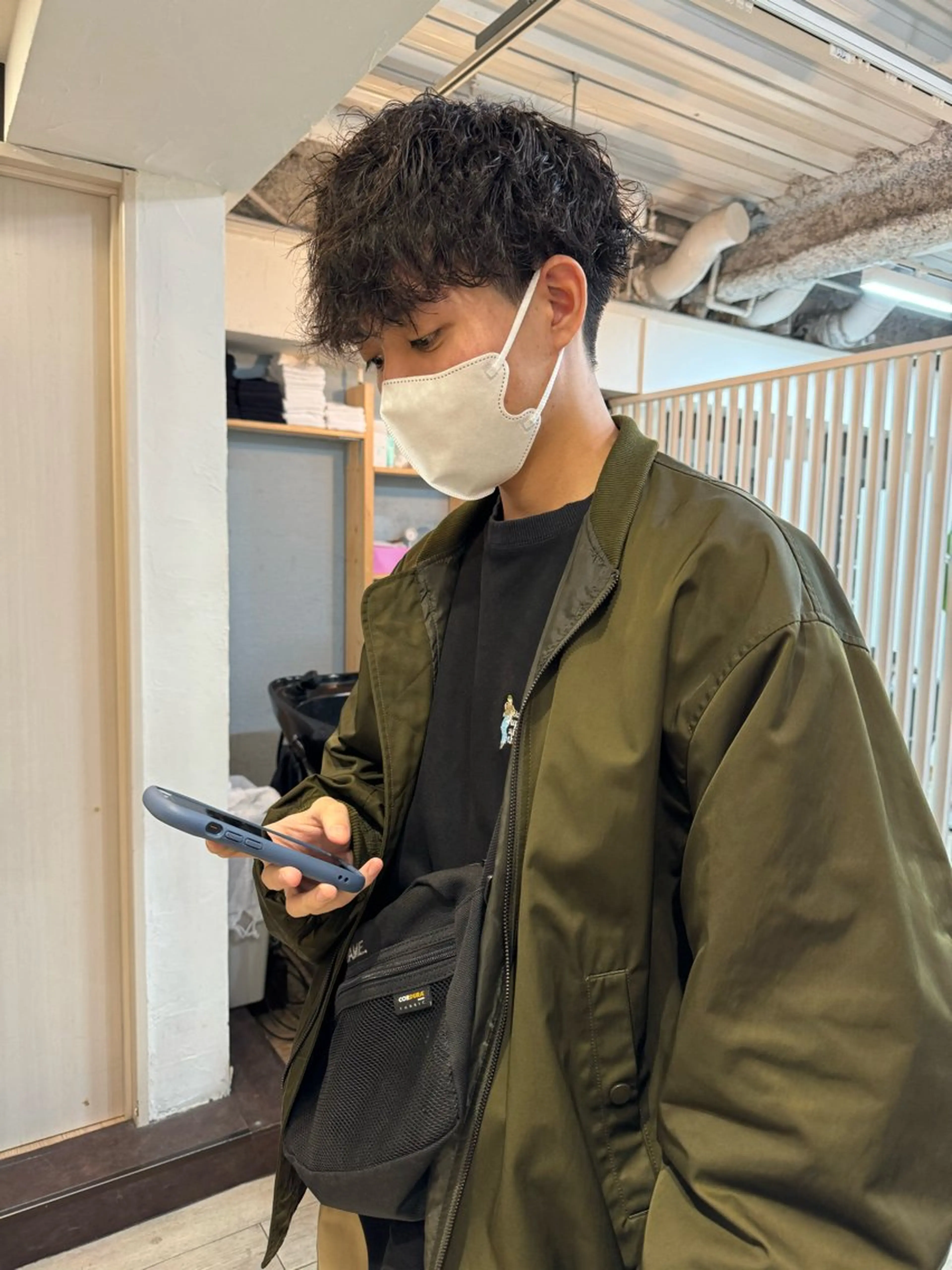 カラー パーマ メンズ アップバング センターパート マッシュ メンズパーマ スパイキーショート 【池袋/スパイキー ショート】ⓝⓘⓜⓤのヘアスタイル