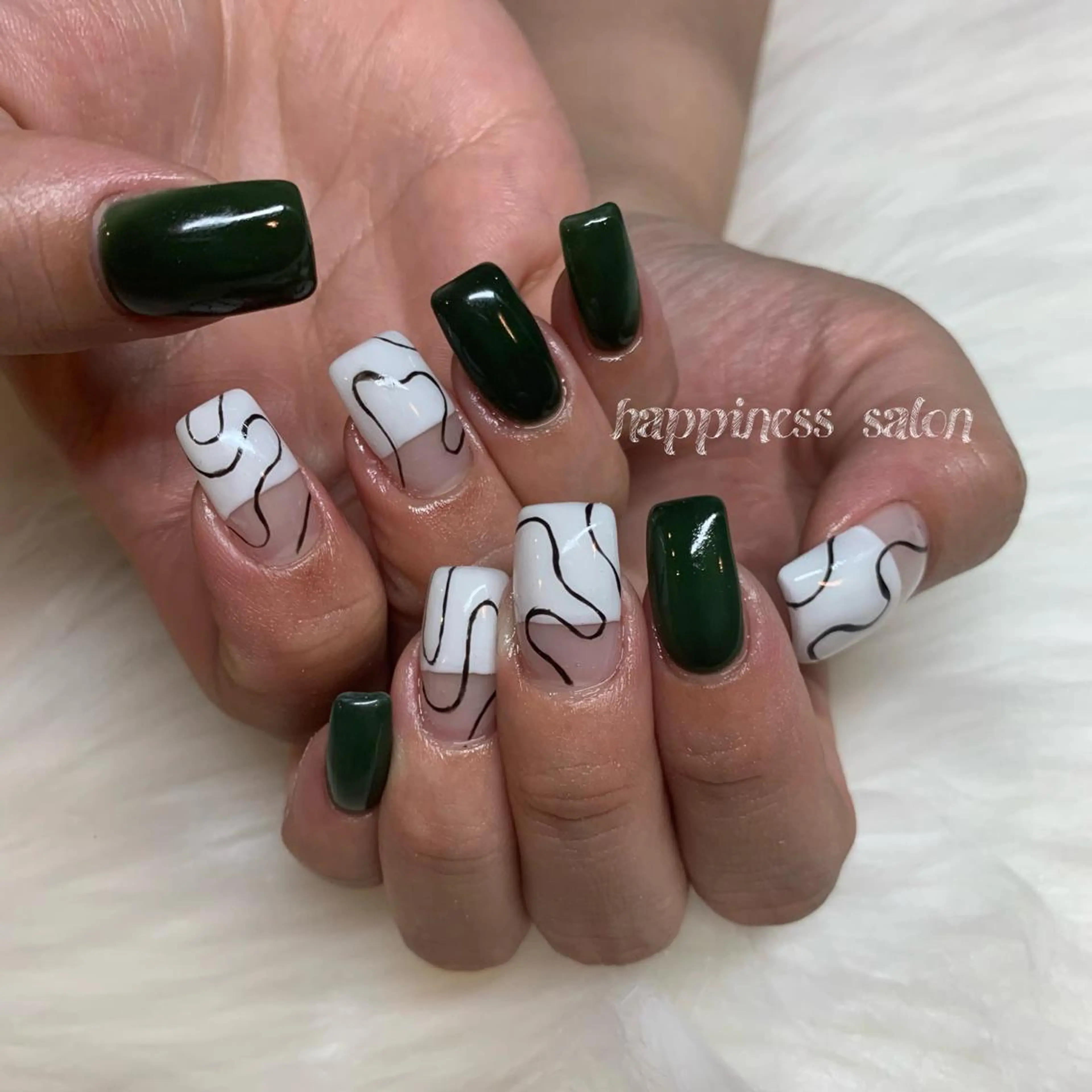 ネイル アートネイル ハート ロングネイル スカルプネイル happiness nailのネイルデザイン