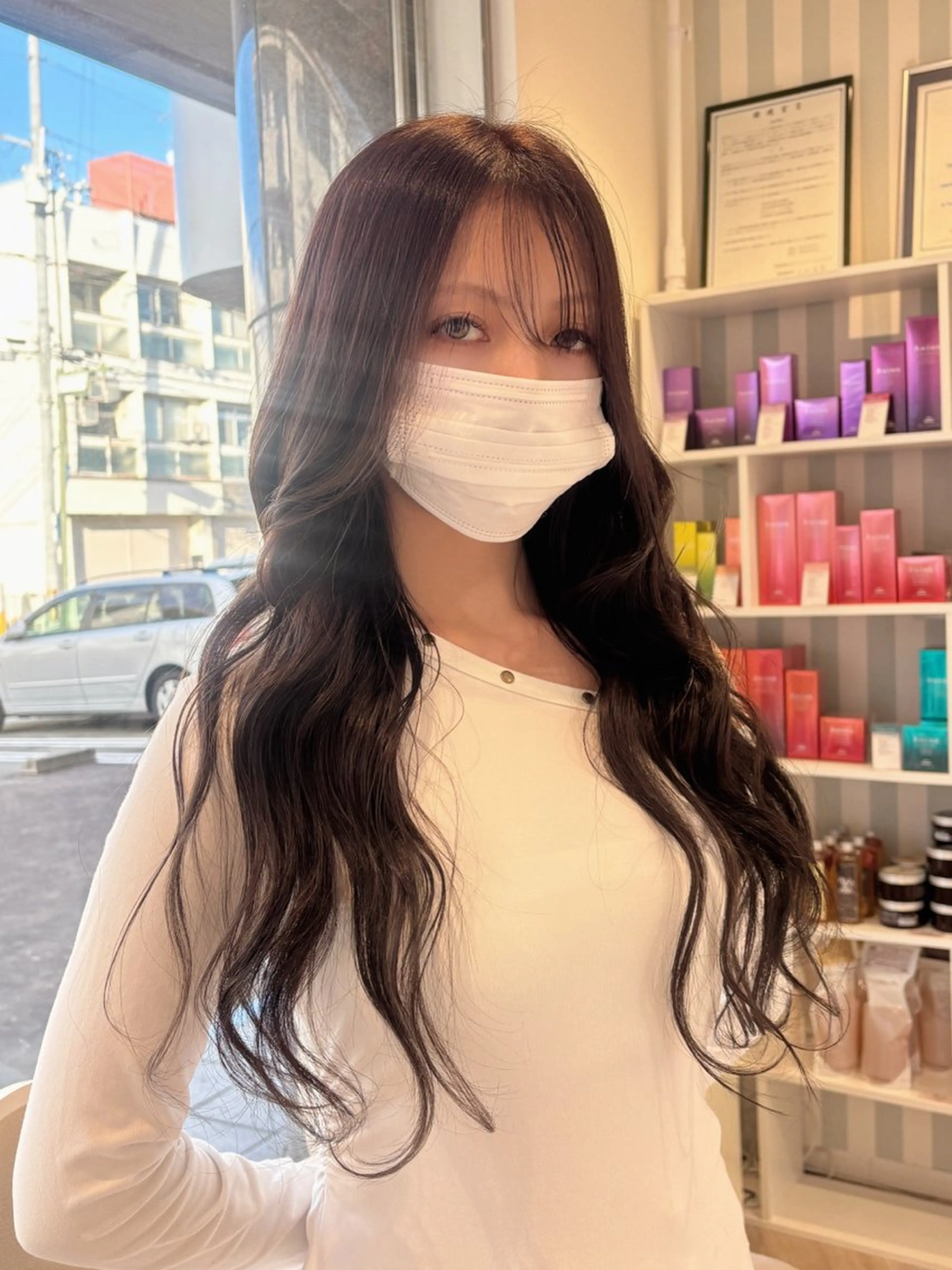 ロング カラー グレージュ オリーブグレージュ オリーブグレー ヘアカラー カット/カラー/ パーマ新居見奈央のヘアスタイル