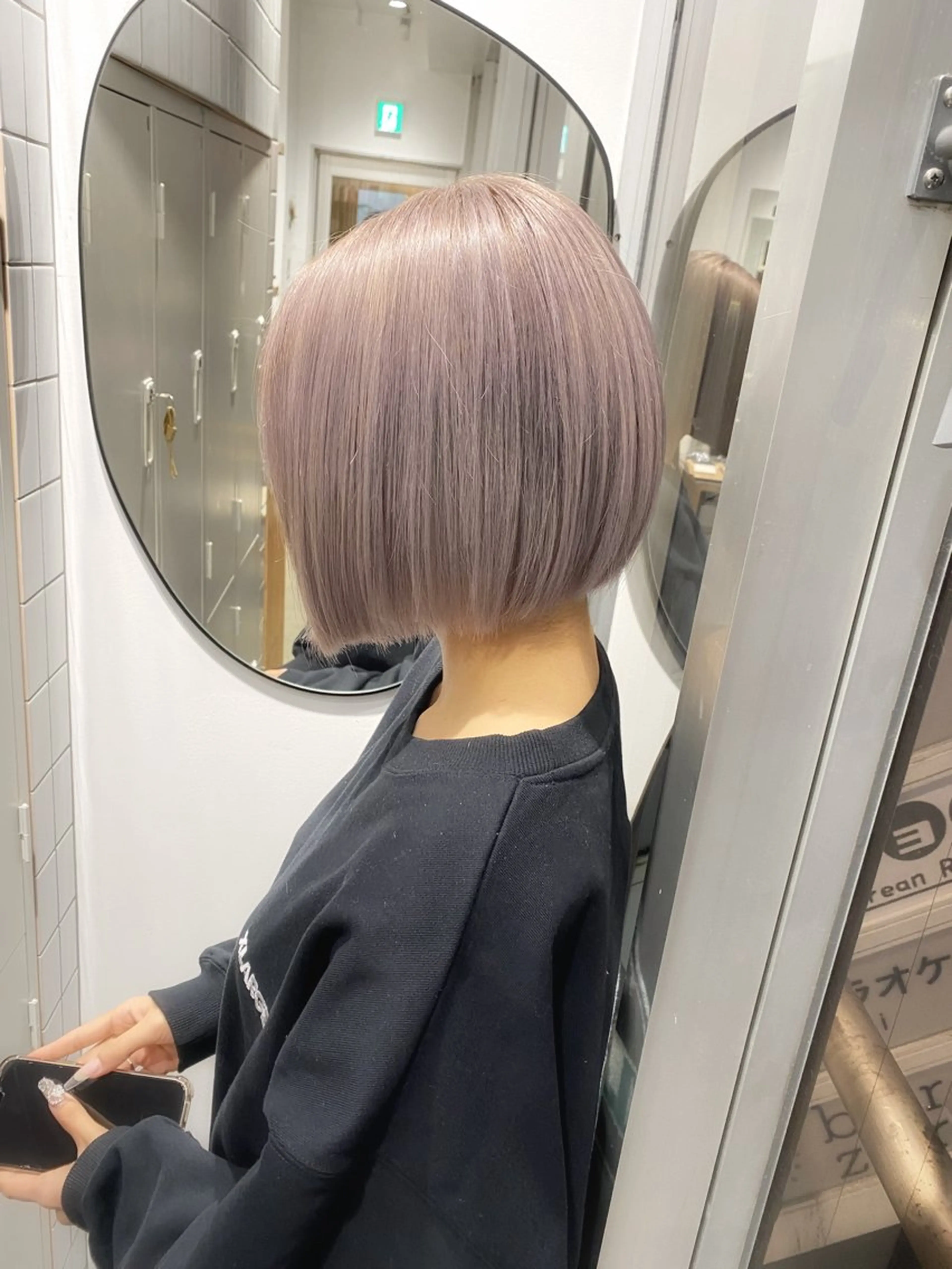 ショート カラー ラベンダーカラー ボブ SALOWIN新宿三丁目【サロウィン】所属・レイヤー🔶髪質改善 🔶透明感カラー青木のヘアスタイル