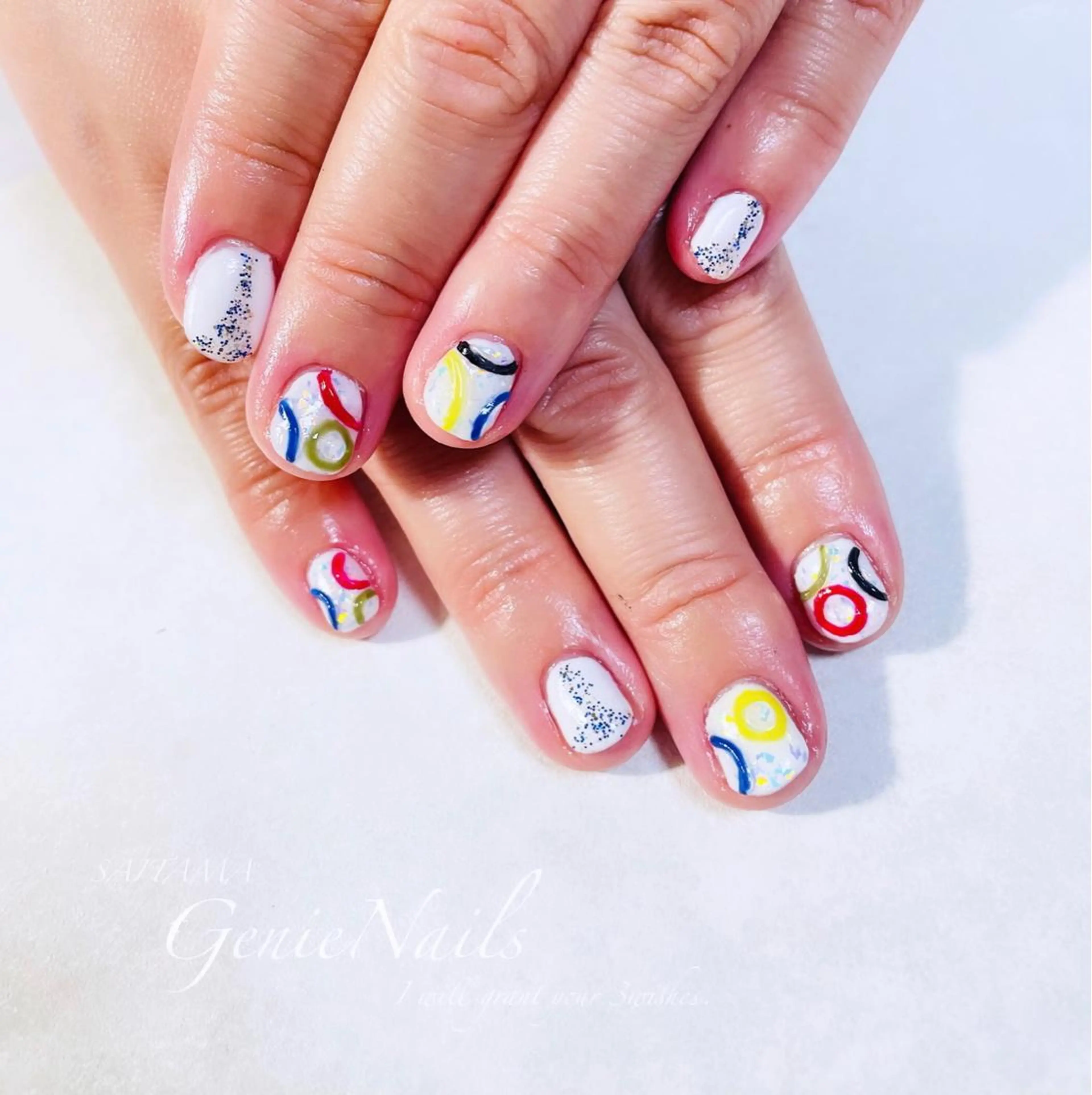 メンズ ネイル フットネイル ミラーネイル ニュアンスネイル ショートネイル Genie Nailsのネイルデザイン