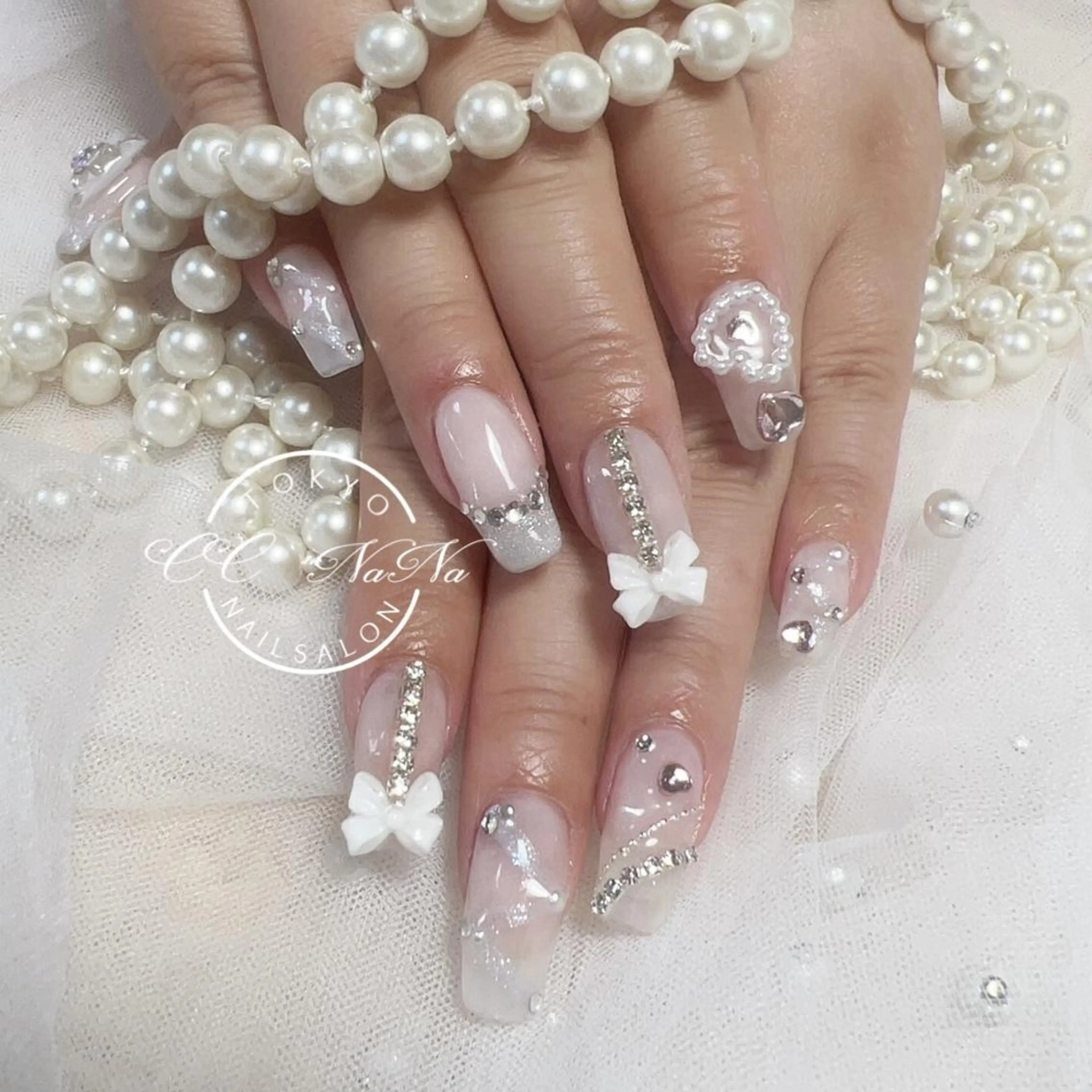 ネイル 韓国風ワンホンネイル パラジェル🩵roのネイルデザイン