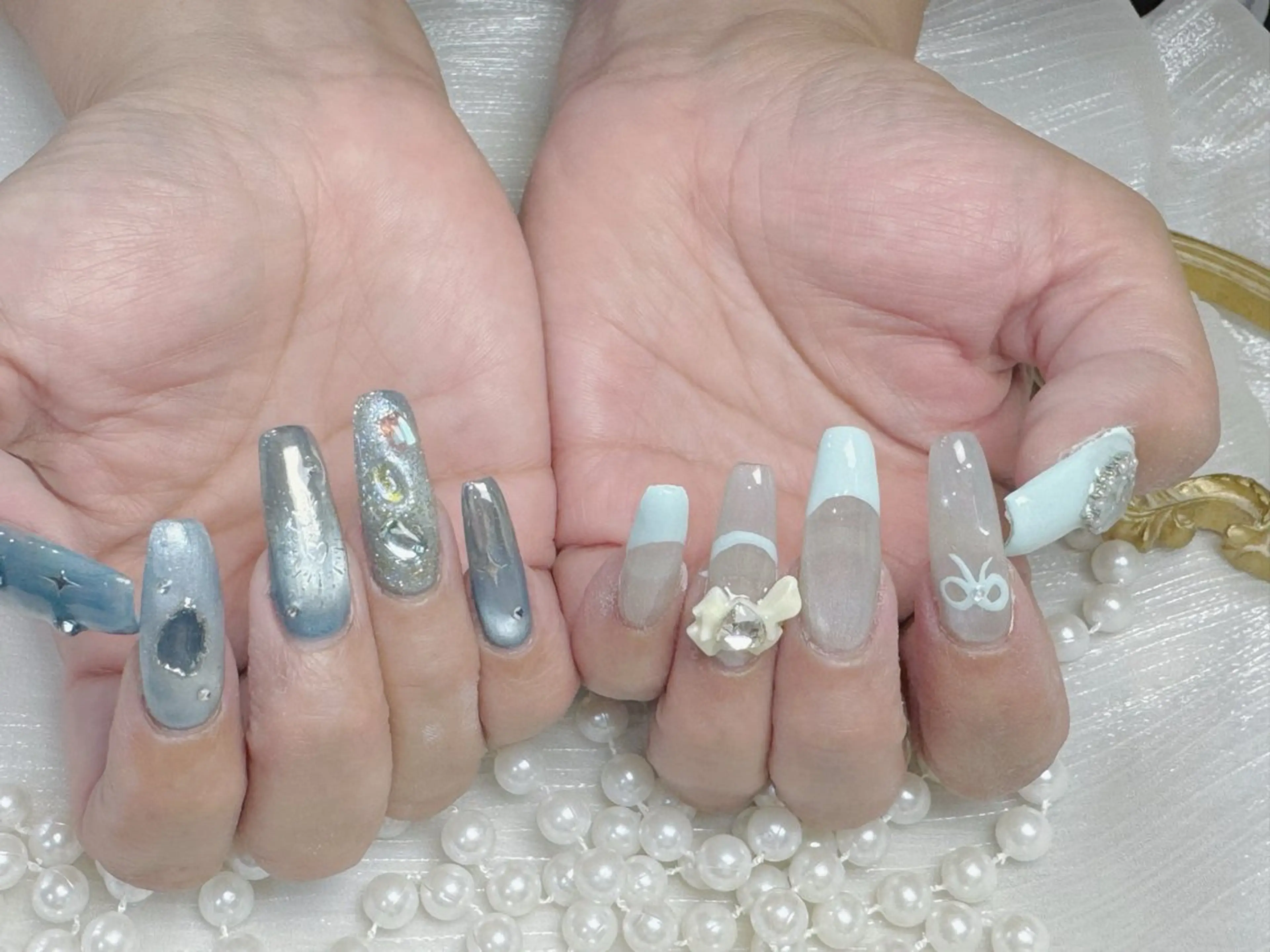 ネイル アートネイル フットネイル ジェルネイル ハート マグネットネイル Babarla Nailのネイルデザイン