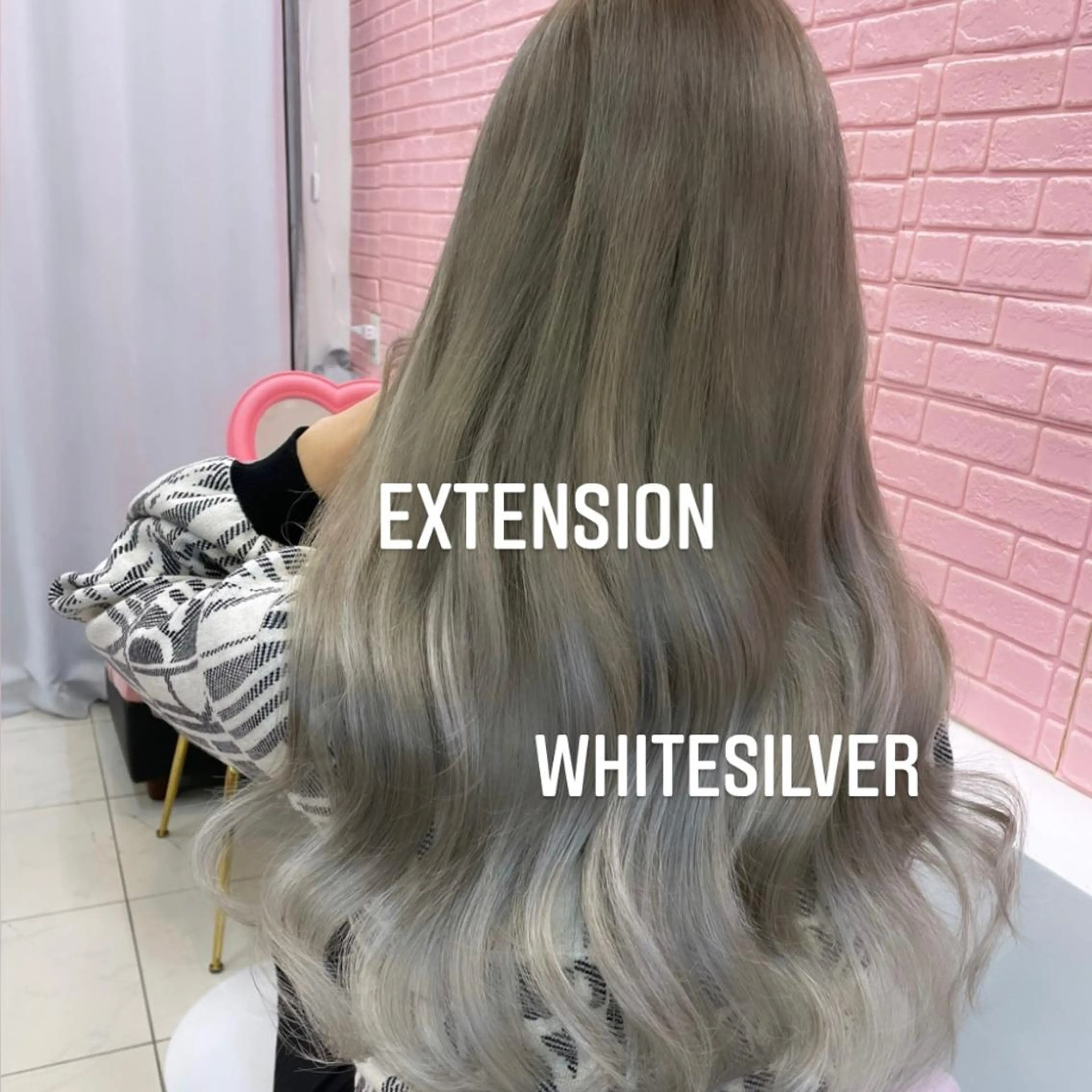 ロング カラー エクステ エクステ🩵ブリーチ 韓国ヘア🩵KAEのヘアスタイル