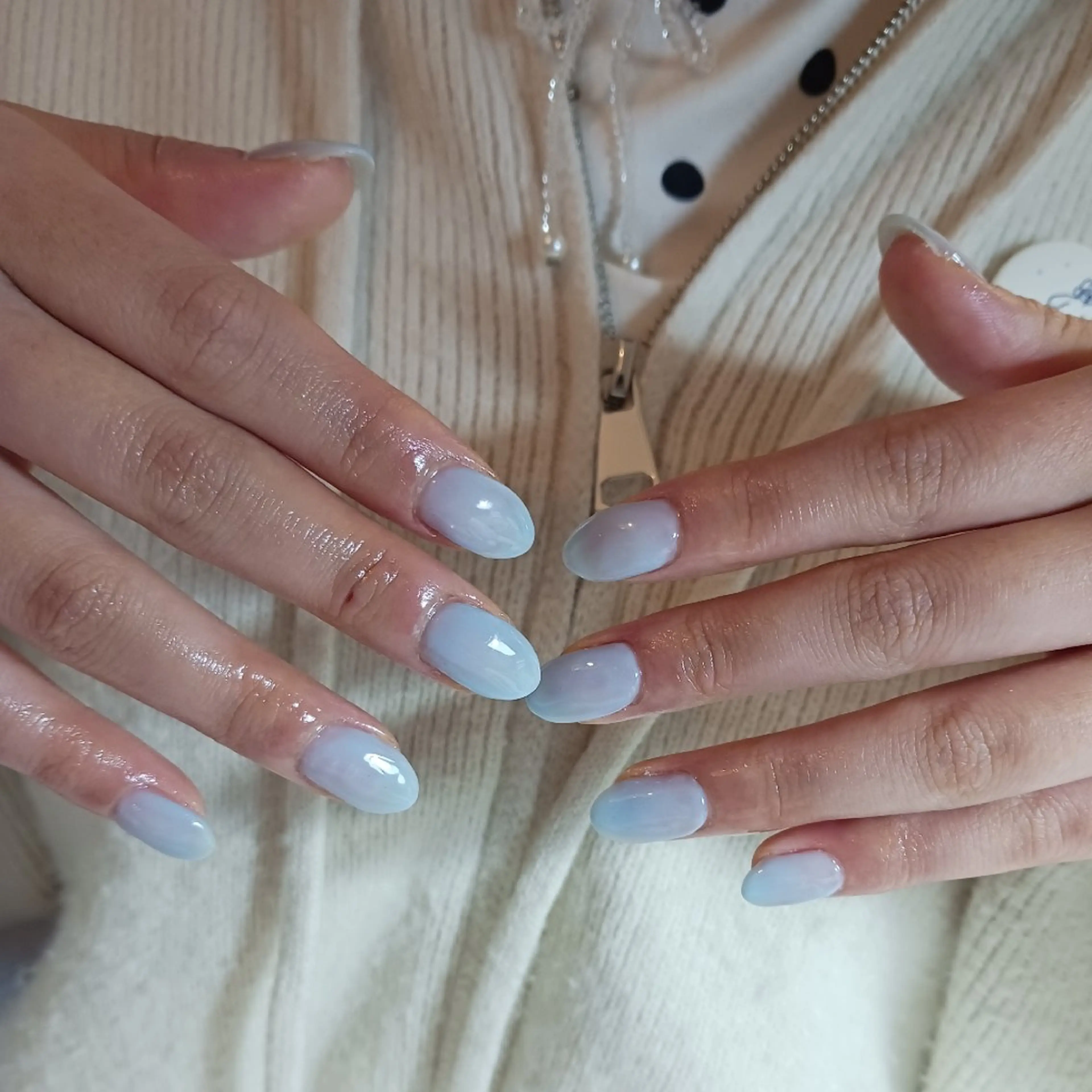 ネイル ブルー 持ち込み ワンカラーネイル パステルネイル シンプルネイル ハンドネイル owlnail /持込みデザイン専門のネイルデザイン