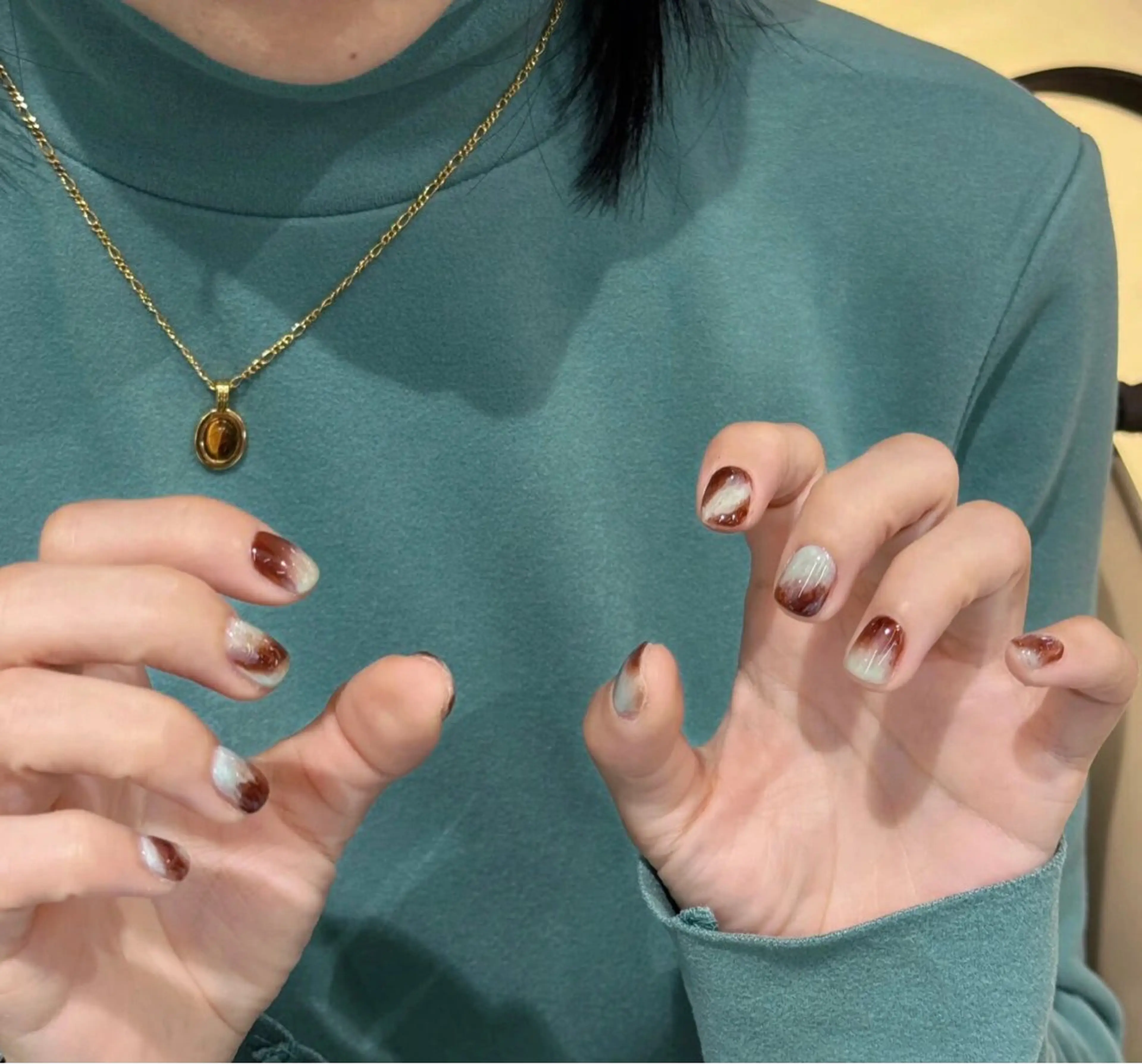 ネイル ブルー ハンドネイル enju0422所属・谷口 雪のネイルデザイン