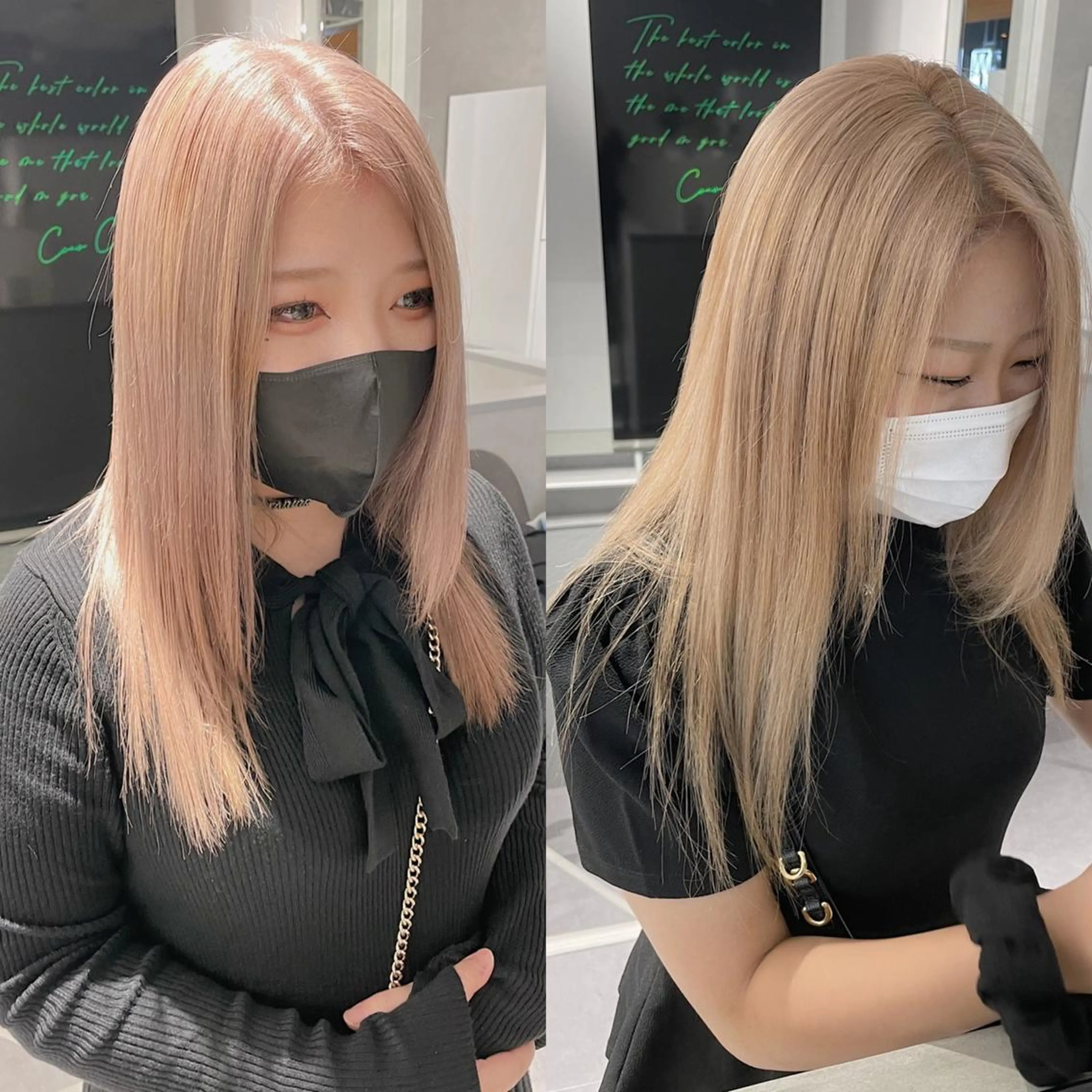 ミディアム カラー ミディアムパーマ アッシュ バレイヤージュ ベージュカラー 黒髪 ikuma/ ミルクティーのヘアスタイル