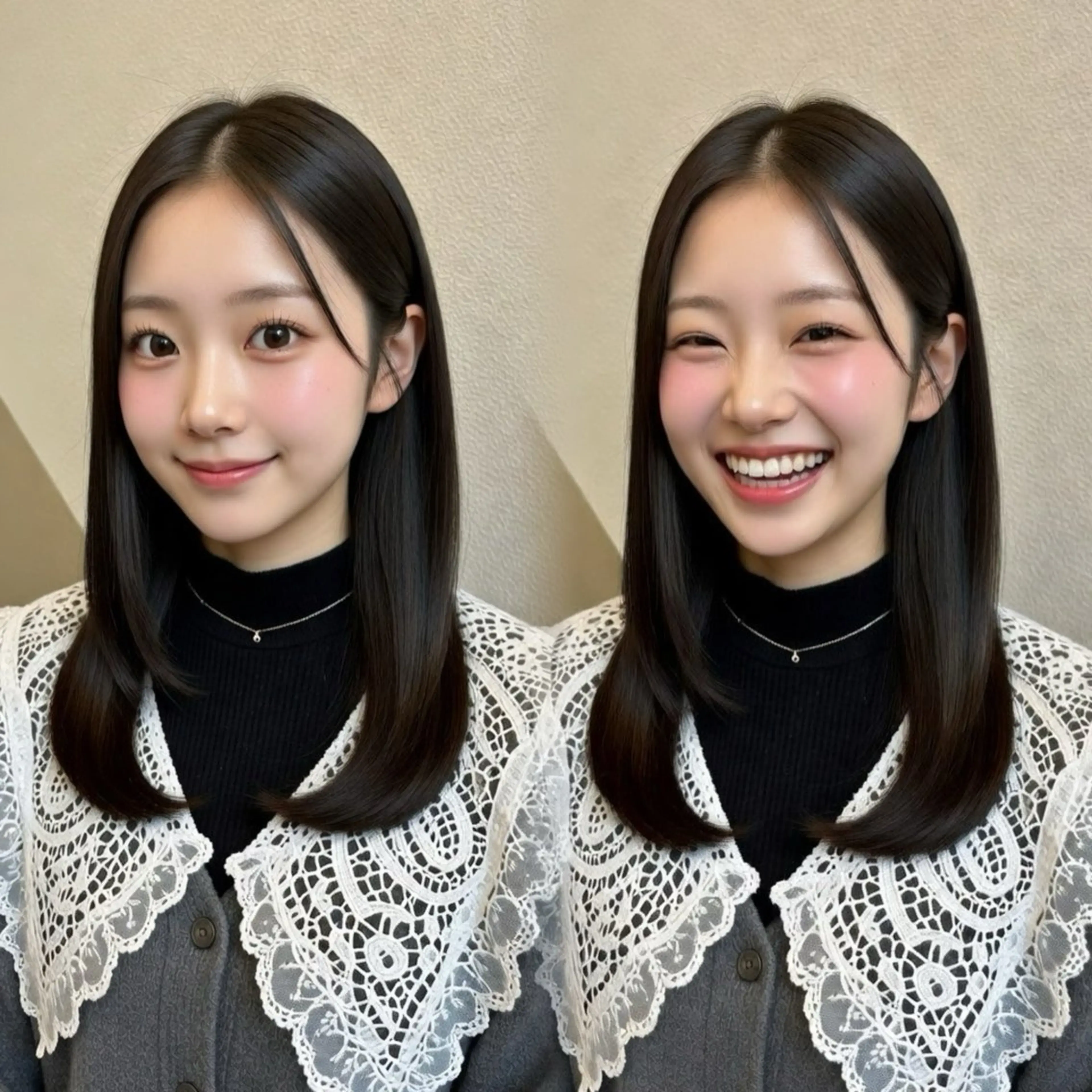 ミディアム カラー カット ヘアカラー トリートメント 透明感カラー/ 小顔カット/ミヅキのヘアスタイル