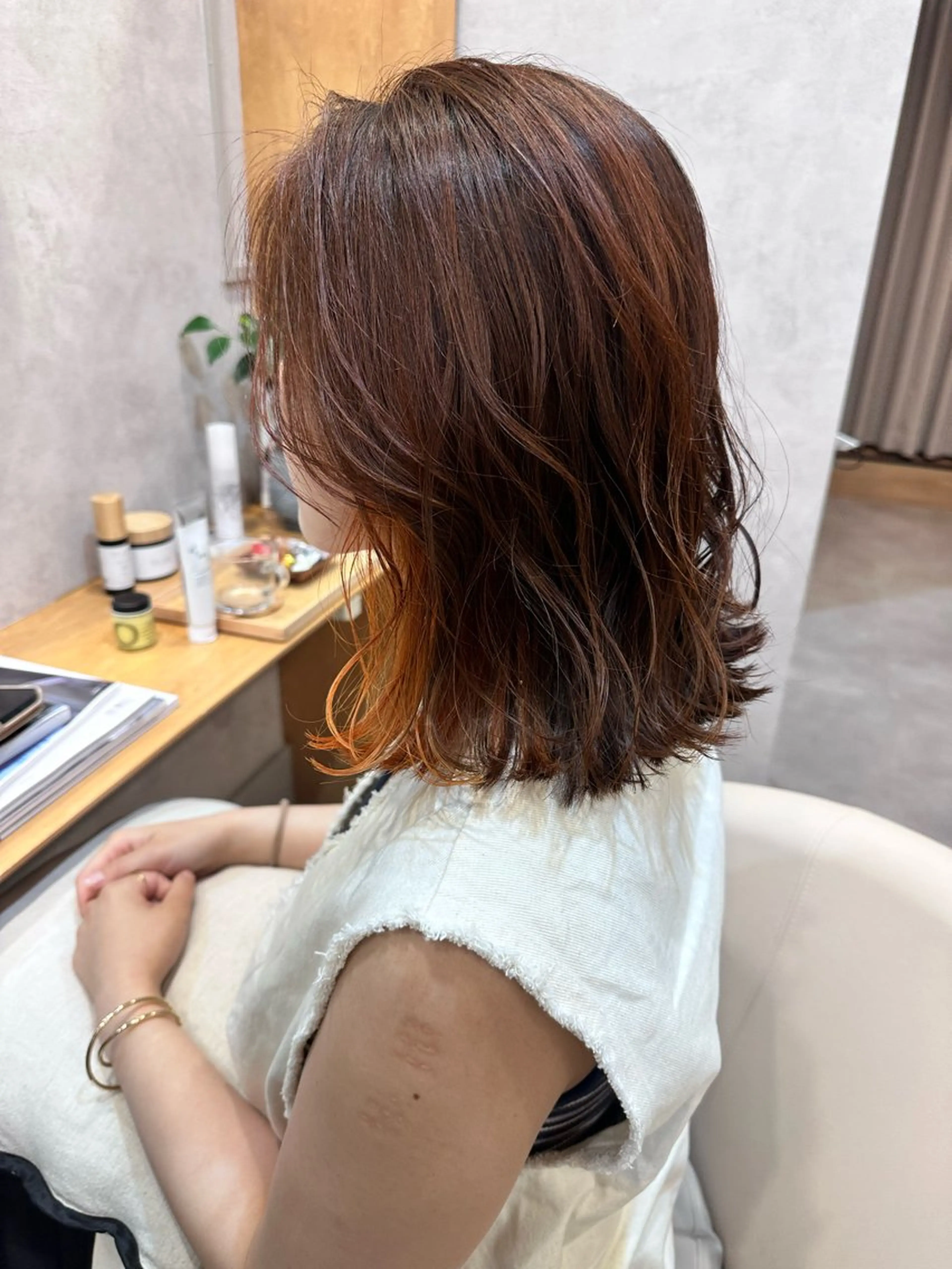 ミディアム カラー カット ヘアカラー トリートメント 高橋友里亜 /フリーランスのヘアスタイル