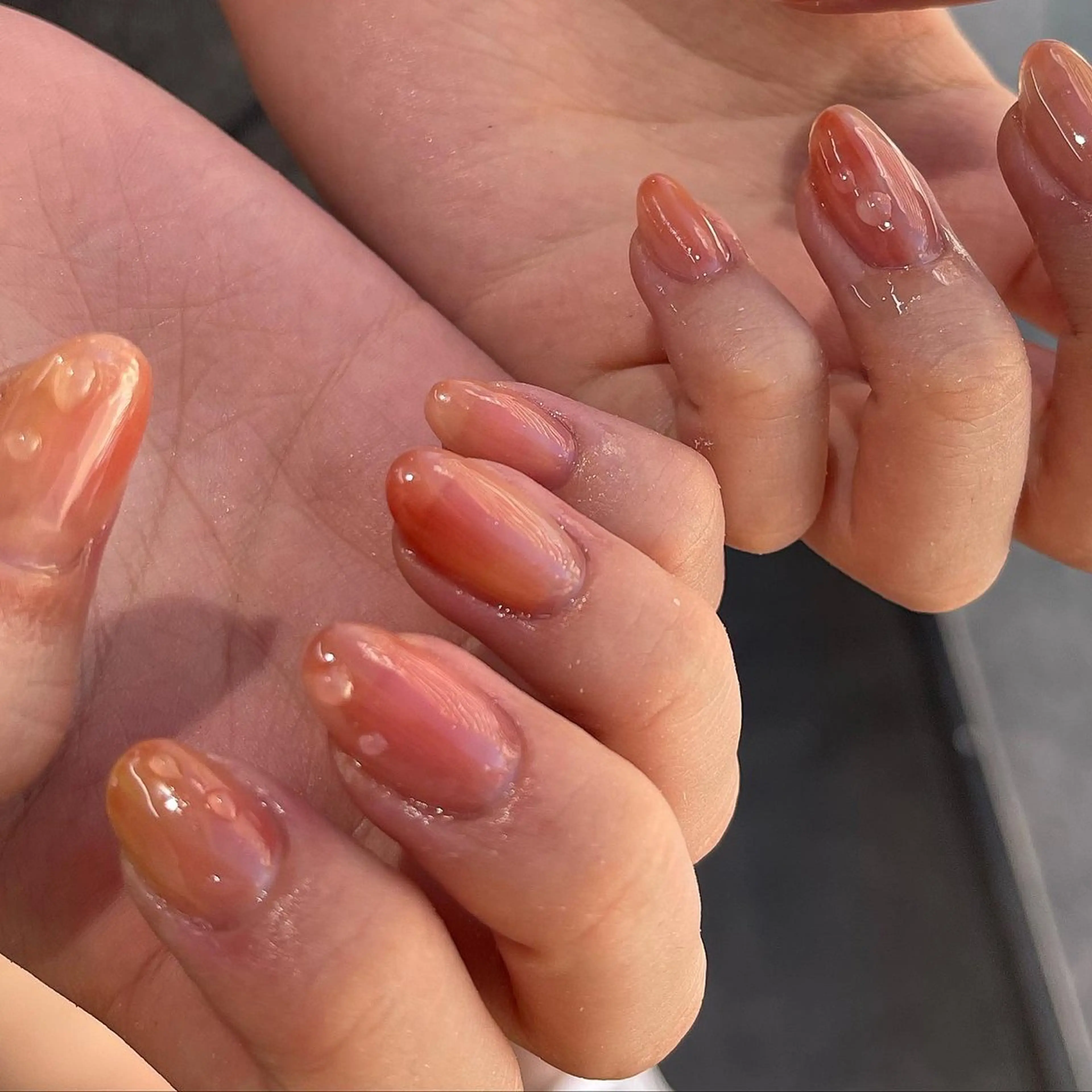 ネイル フレンチネイル マグネットネイル ニュアンスネイル ワンカラーネイル ハンドネイル GRANDE大須 Cecil💜のネイルデザイン