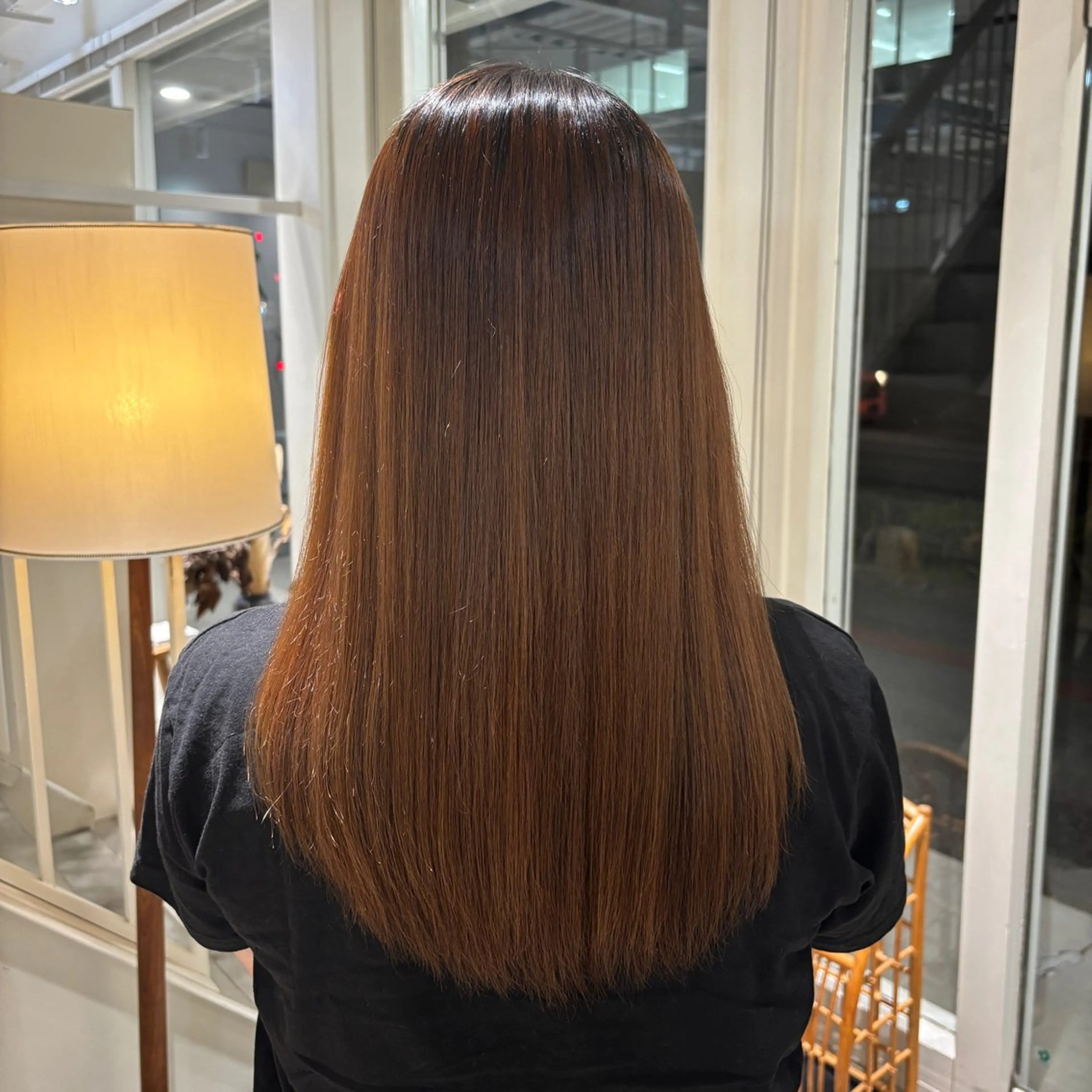 ロング パーマ 縮毛矯正 ストレートパーマ 林 咲弥那のヘアスタイル