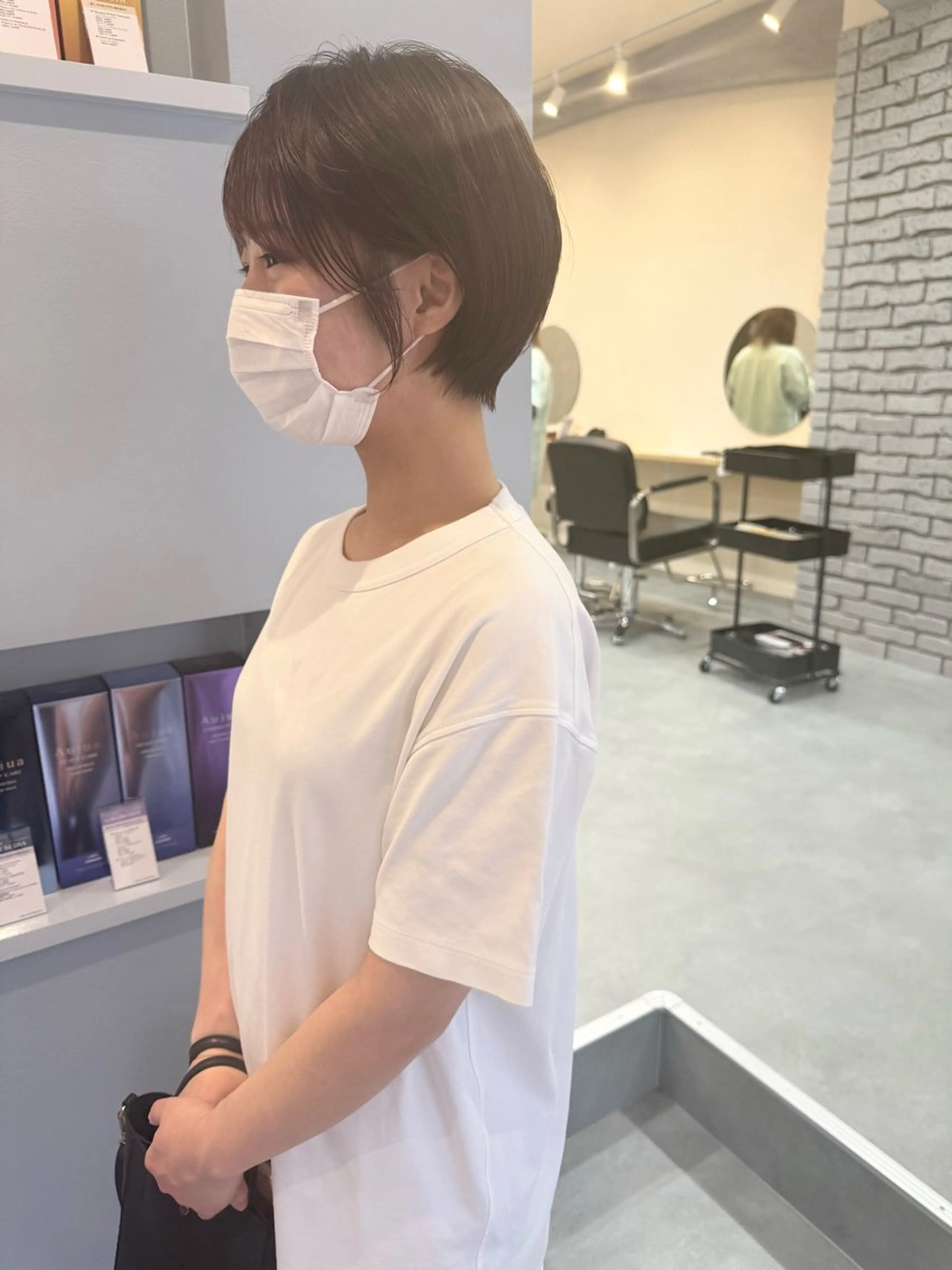 ショート 丸みショート ボブ 髪質改善 韓国風ヘア レイヤーカット カット ヘアカラー トリートメント suii..hair designのヘアスタイル