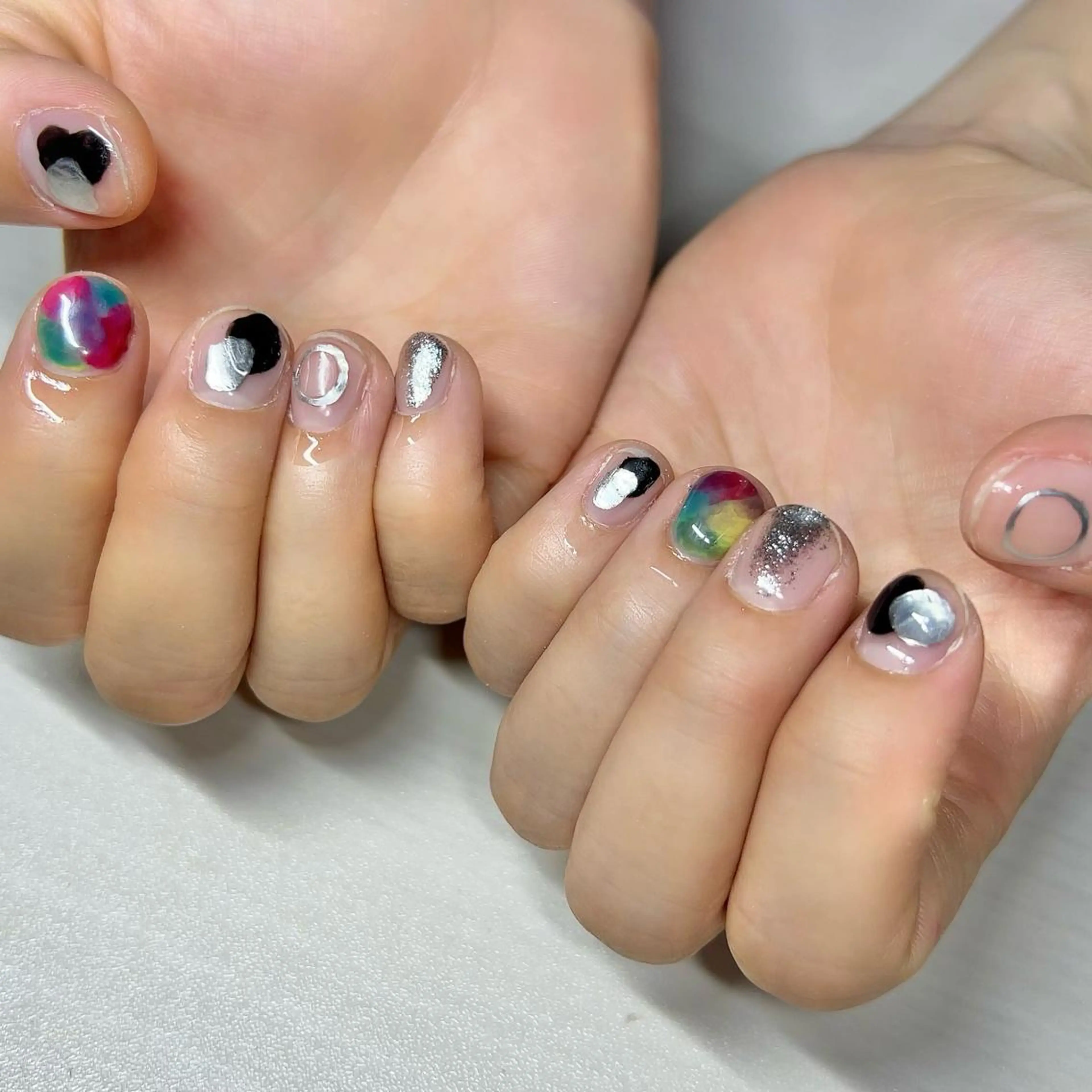 ネイル クリアネイル ニュアンスネイル ハンドネイル 【Yappy🌈】 💖P-tanaのネイルデザイン