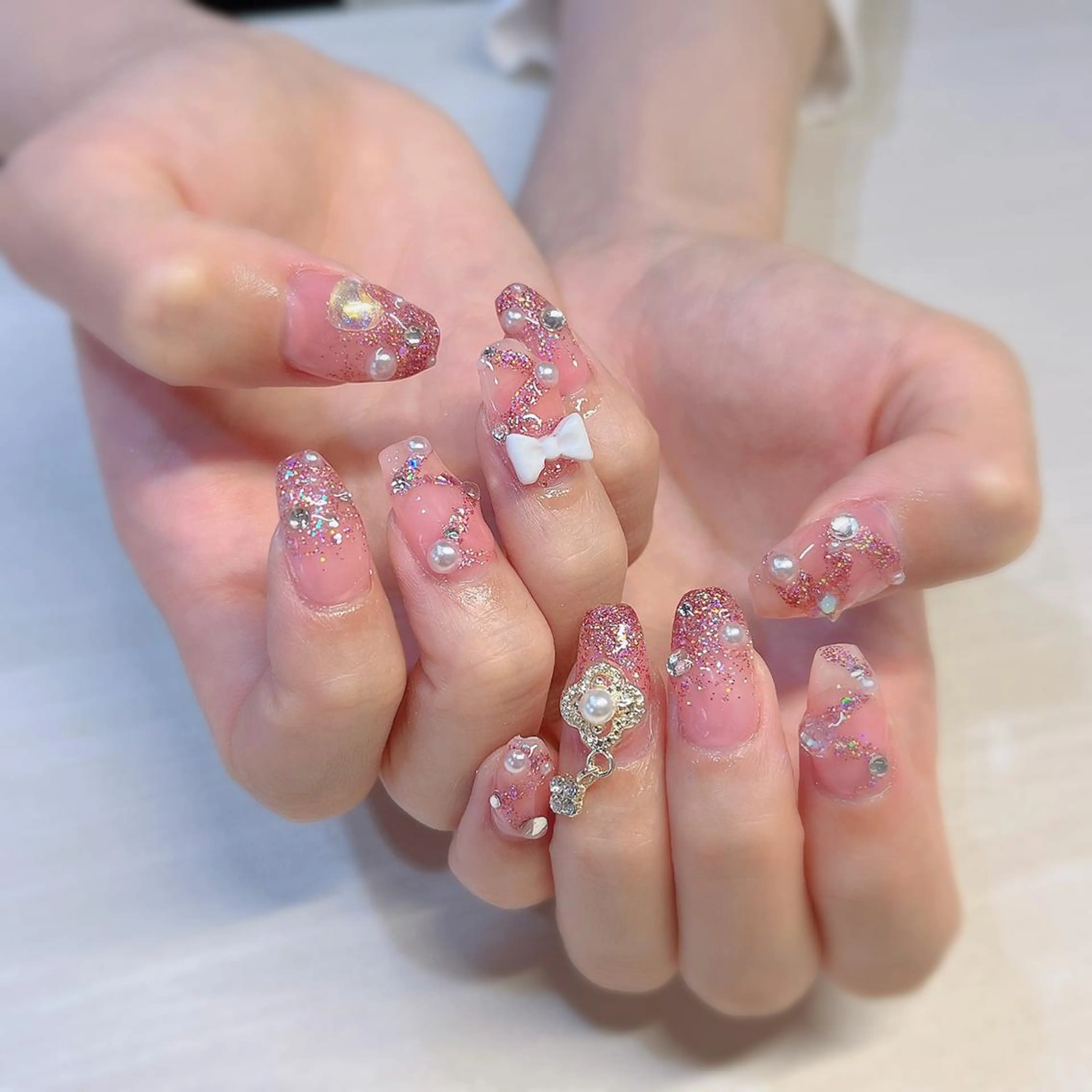 ネイル アートネイル クリアネイル フレンチネイル ジェルネイル ガラスフレンチ 🐕🦺Yappy 💗A-tanのネイルデザイン