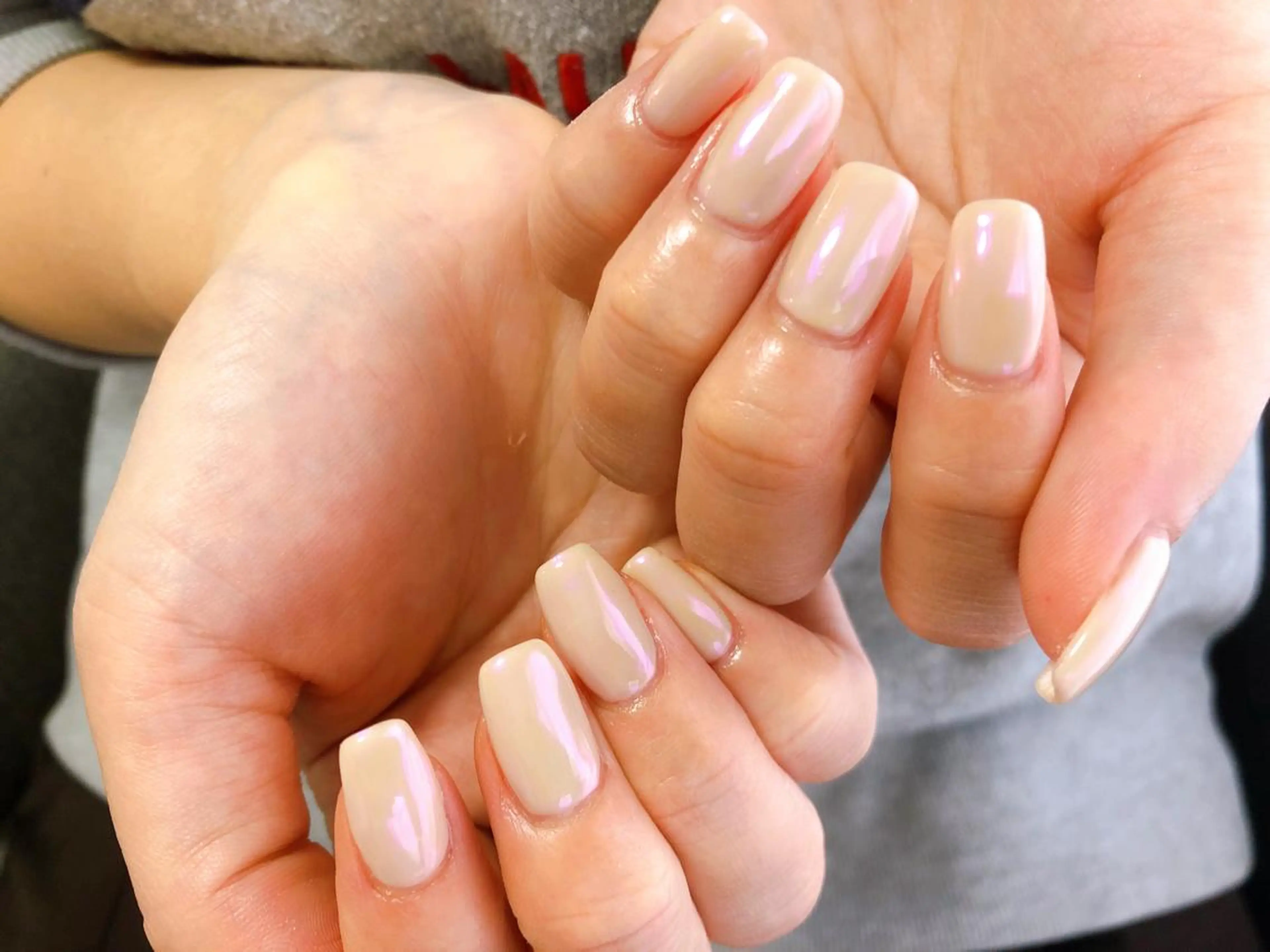 ネイル オーロラネイル ワンカラーネイル ハンドネイル kiki nail 二子玉川のネイルデザイン