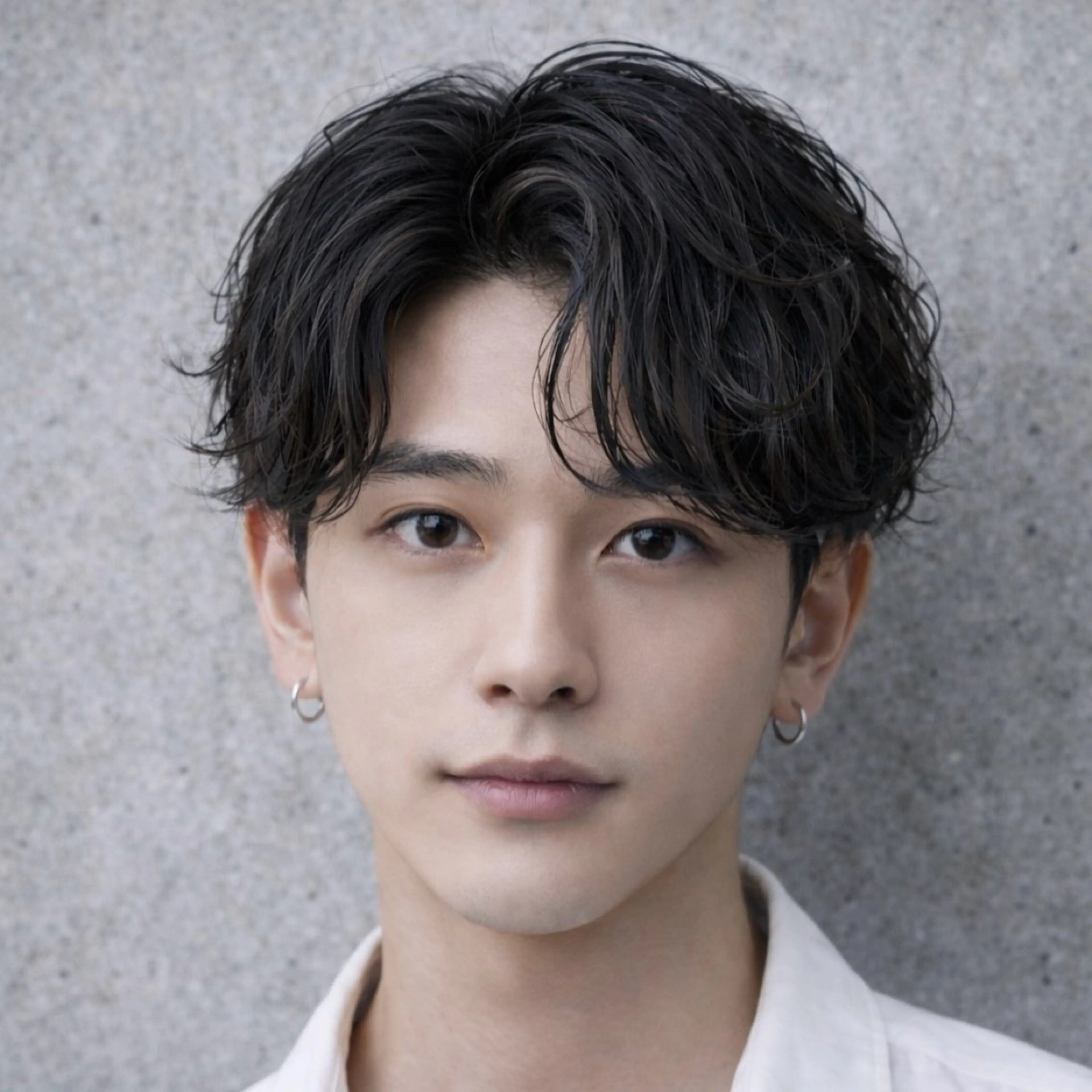 メンズ カット パーマ シャドウ/フェザー ニュアンスヘアメンズのヘアスタイル