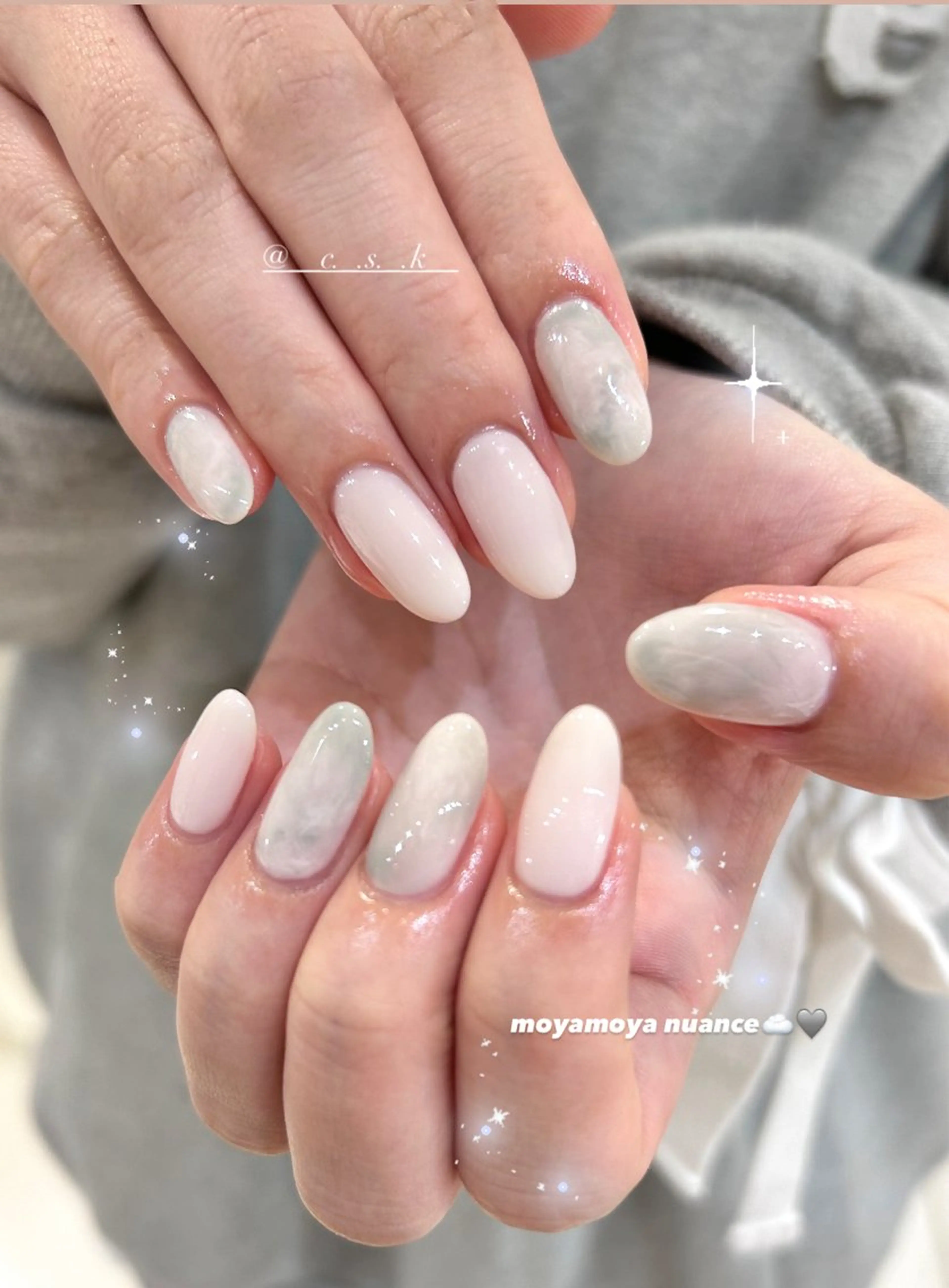 ネイル ニュアンスネイル ハンドネイル 🎀チーク/ちゅるん 🫧chisa🎀のネイルデザイン